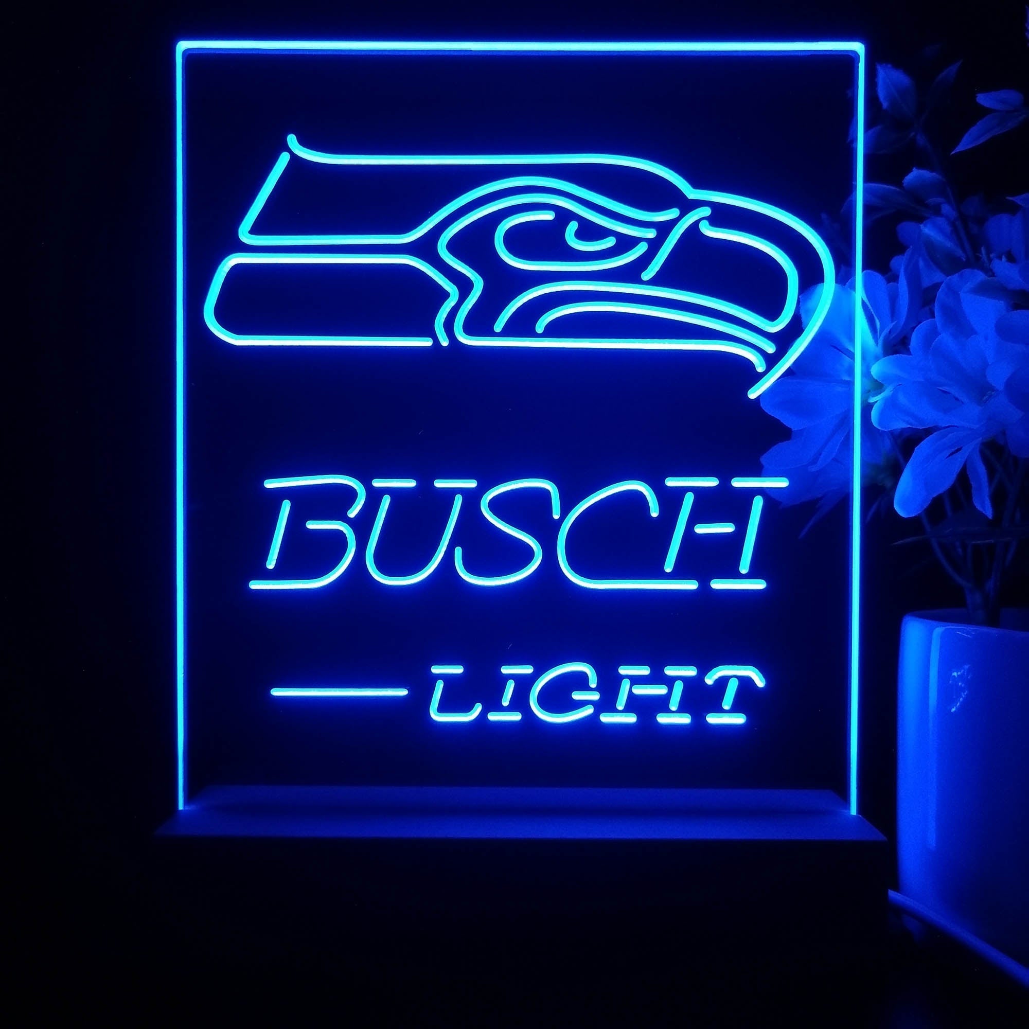 Seattle Seahawks Busch Light Neon Sign Pub Bar Lamp