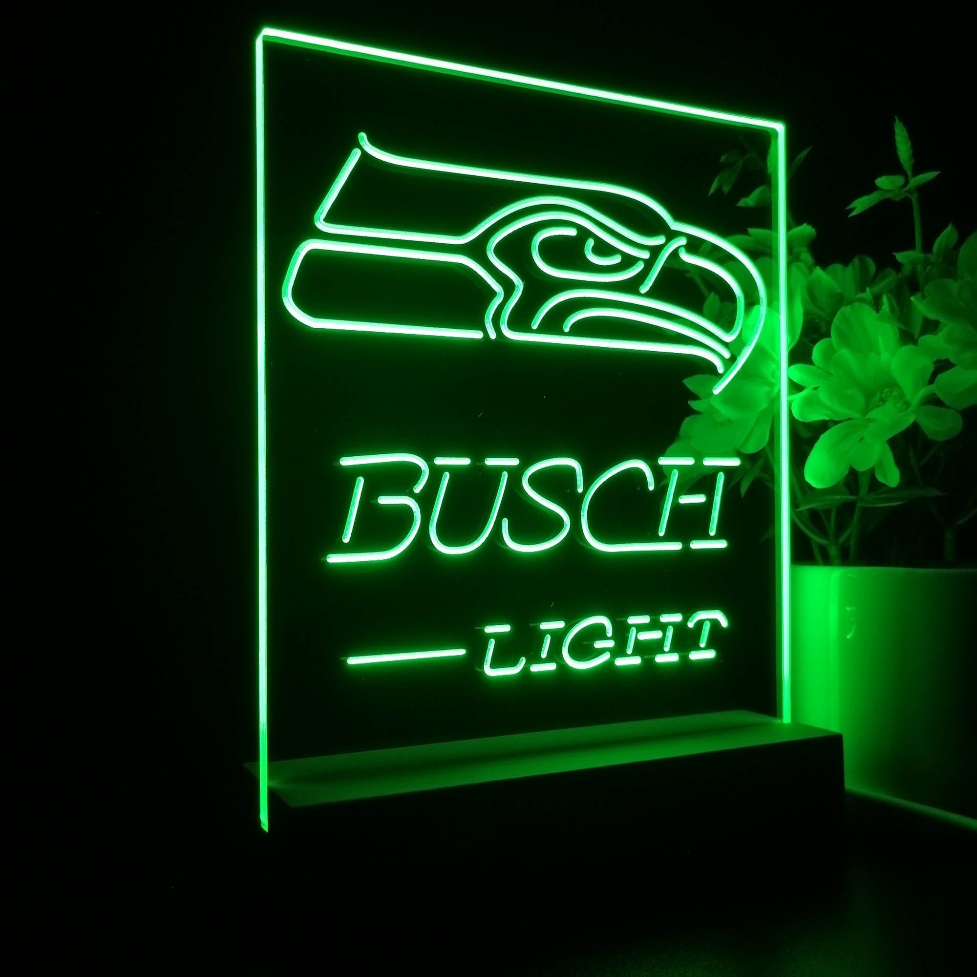 Seattle Seahawks Busch Light Neon Sign Pub Bar Lamp