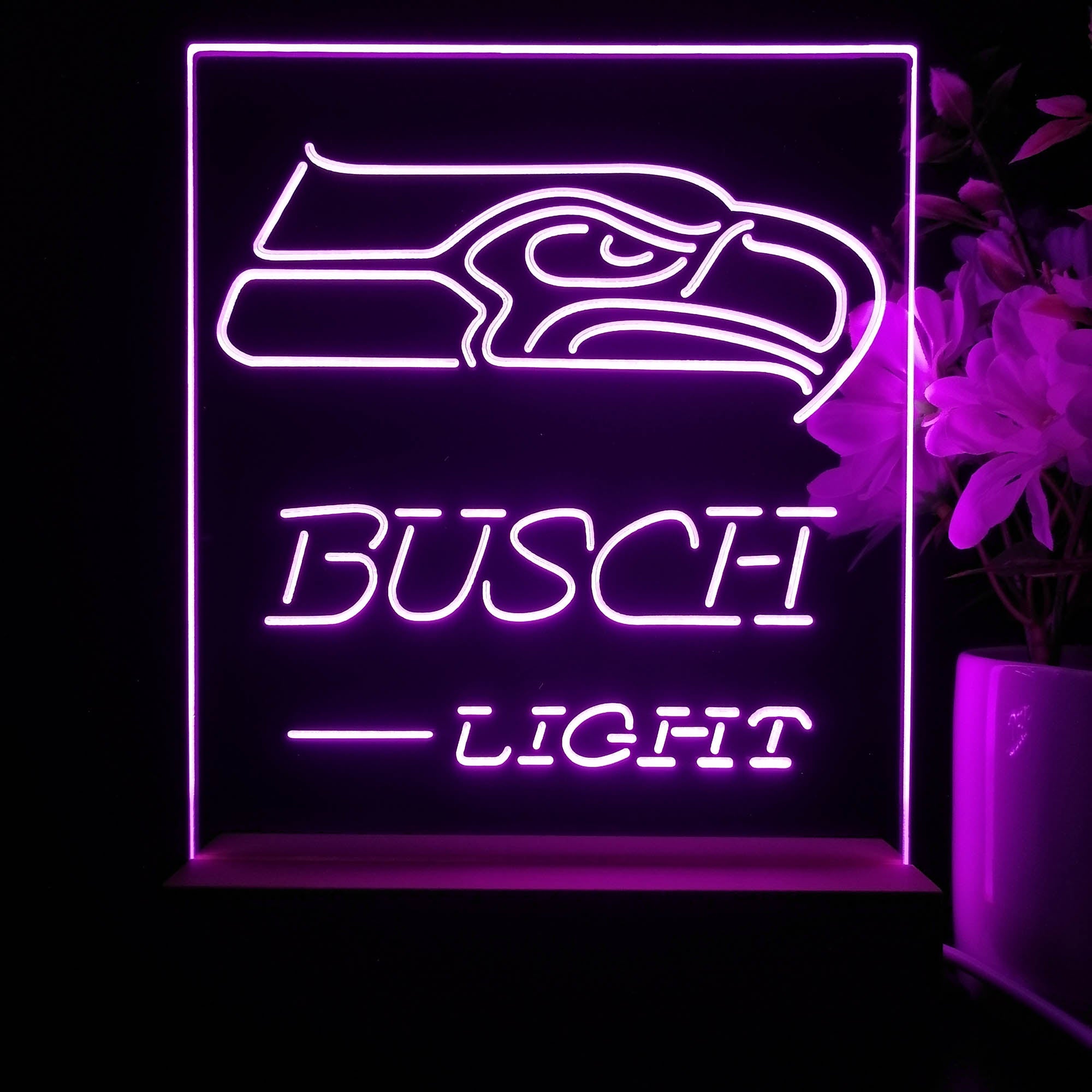 Seattle Seahawks Busch Light Neon Sign Pub Bar Lamp