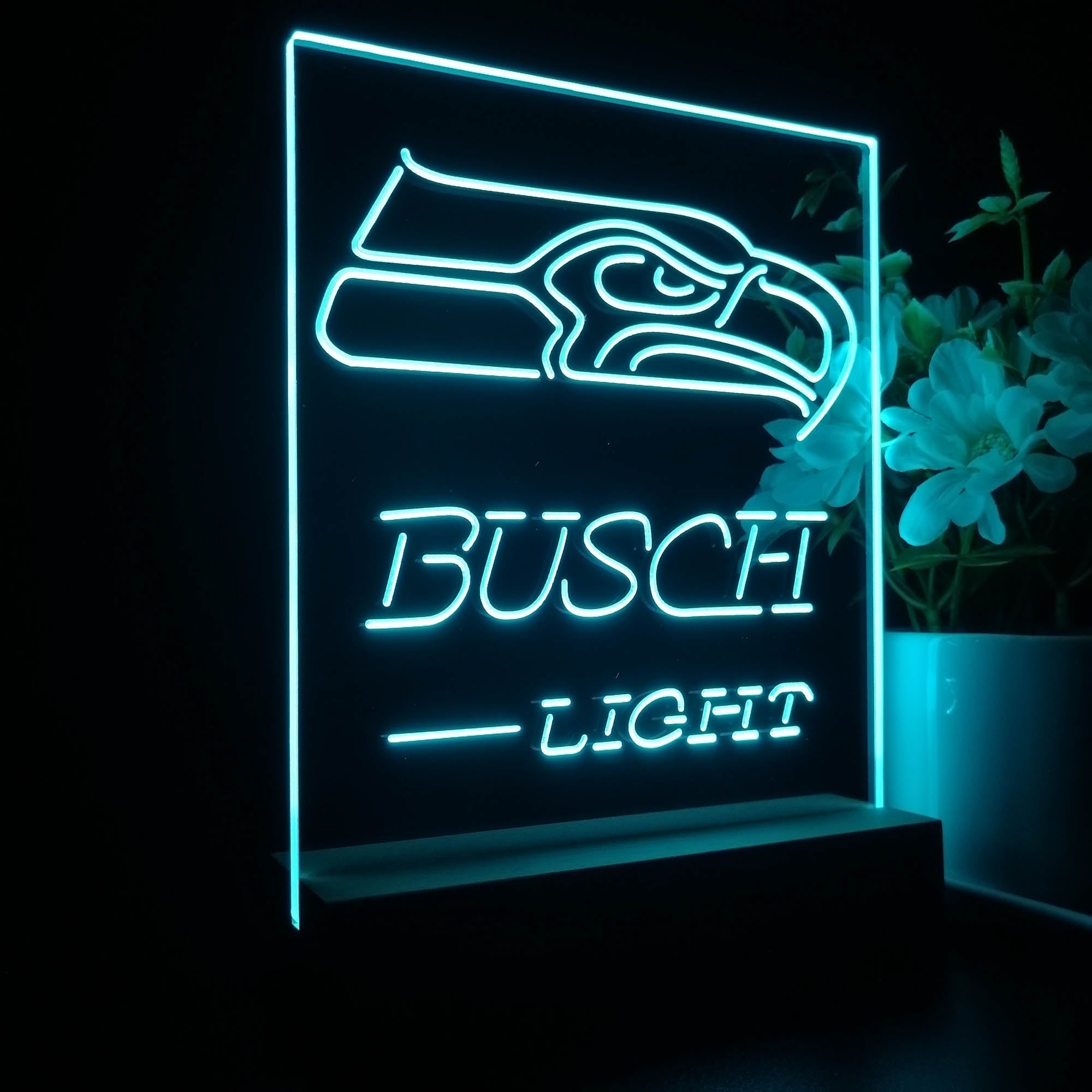 Seattle Seahawks Busch Light Neon Sign Pub Bar Lamp