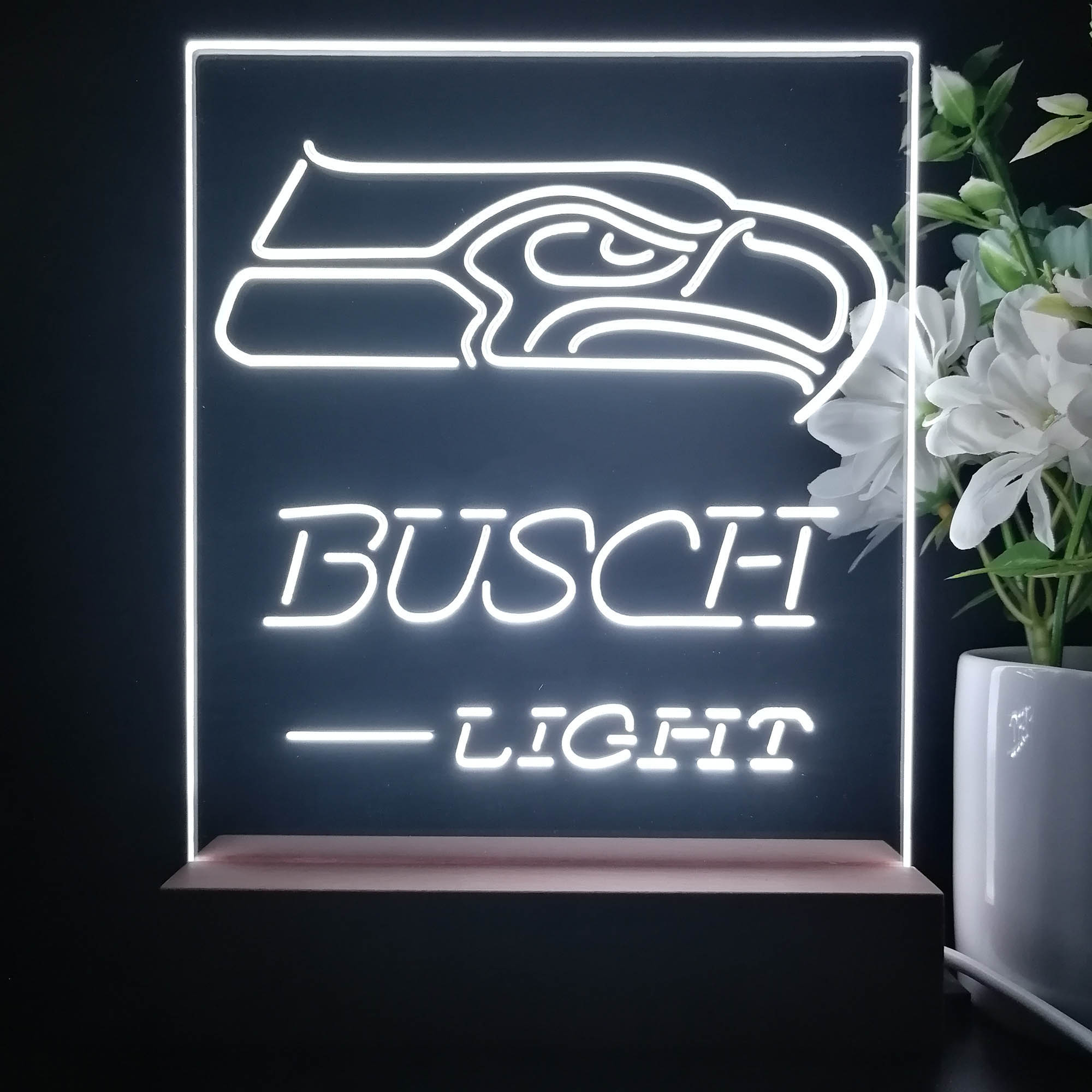 Seattle Seahawks Busch Light Neon Sign Pub Bar Lamp