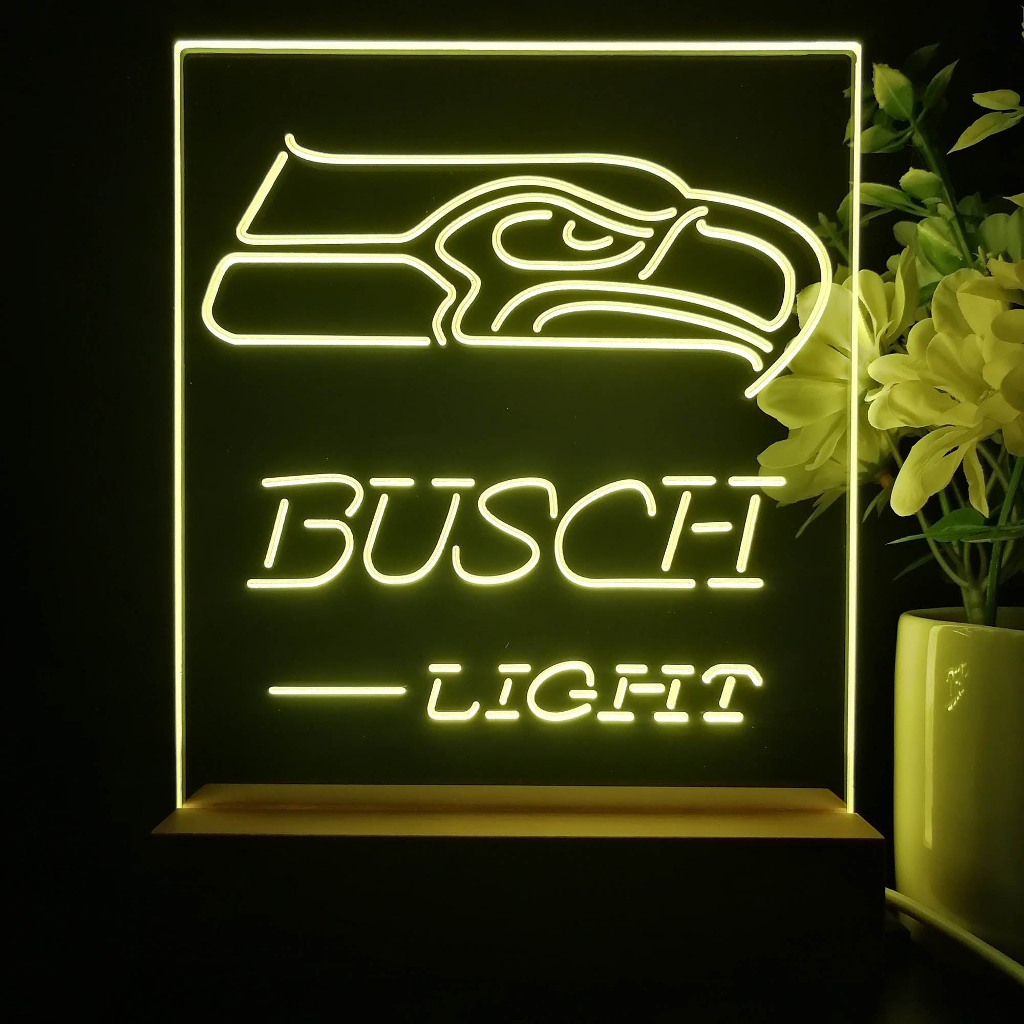 Seattle Seahawks Busch Light Neon Sign Pub Bar Lamp