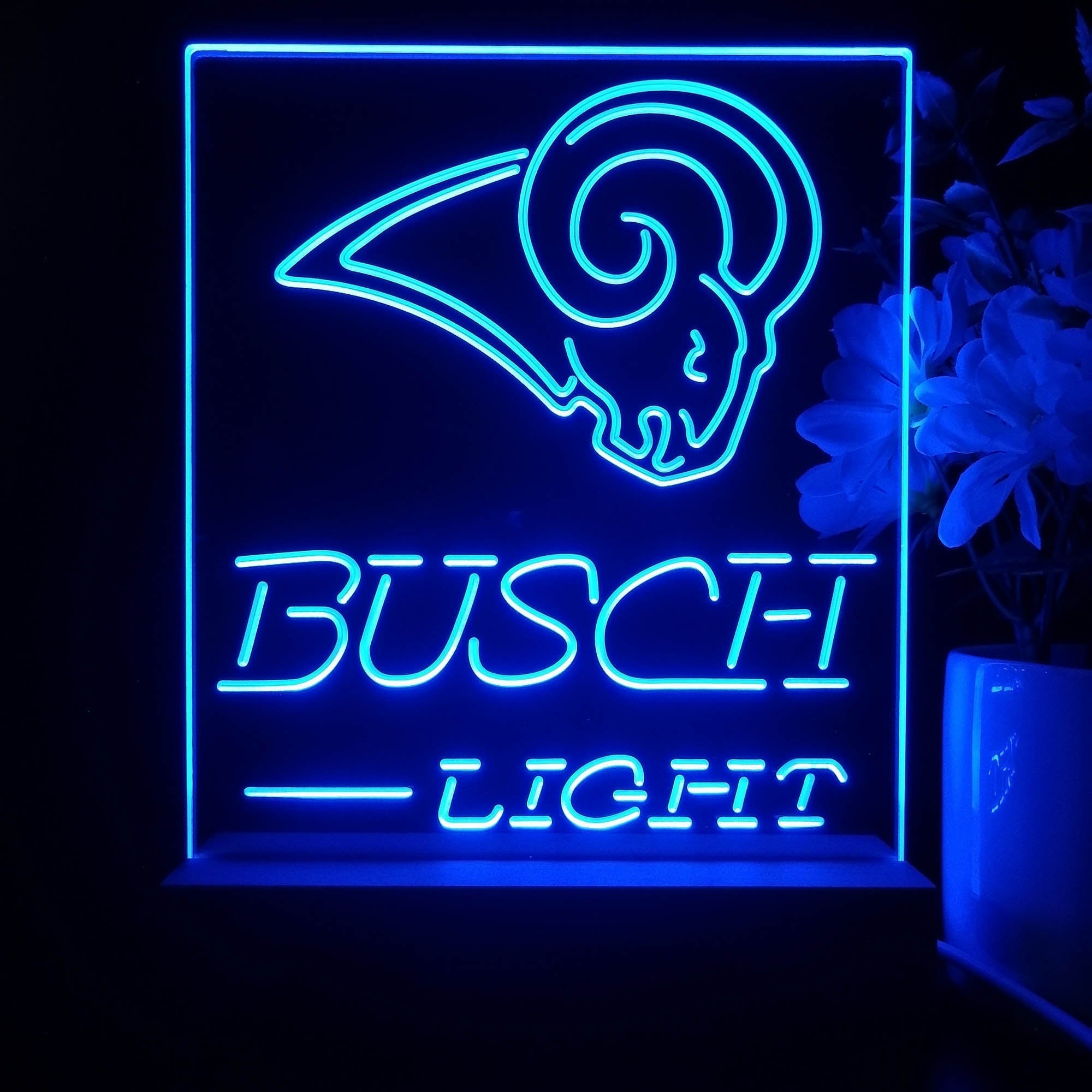 St Louis Rams Busch Light Neon Sign Pub Bar Lamp