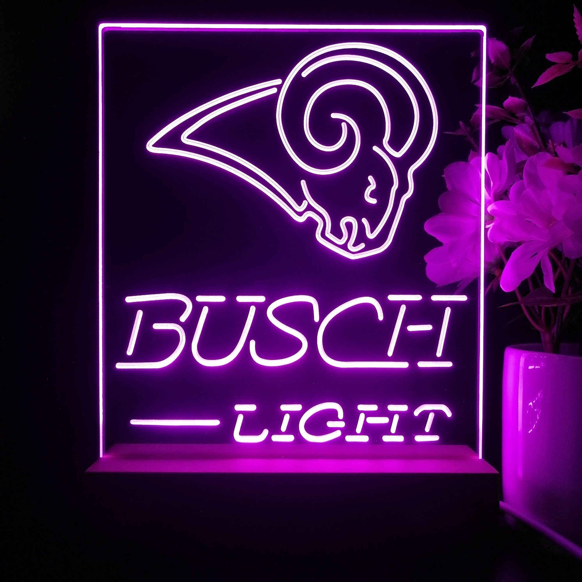 St Louis Rams Busch Light Neon Sign Pub Bar Lamp