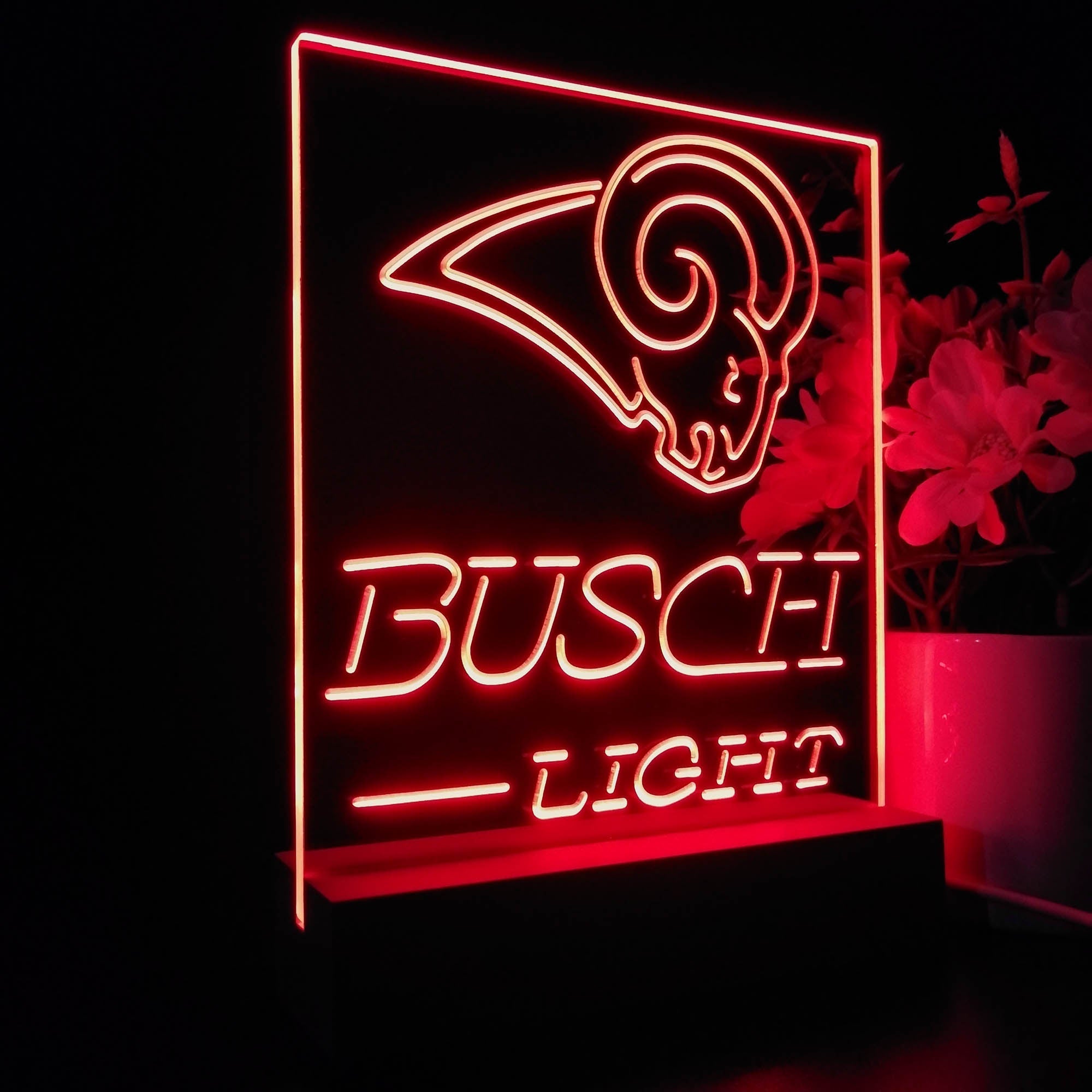 St Louis Rams Busch Light Neon Sign Pub Bar Lamp