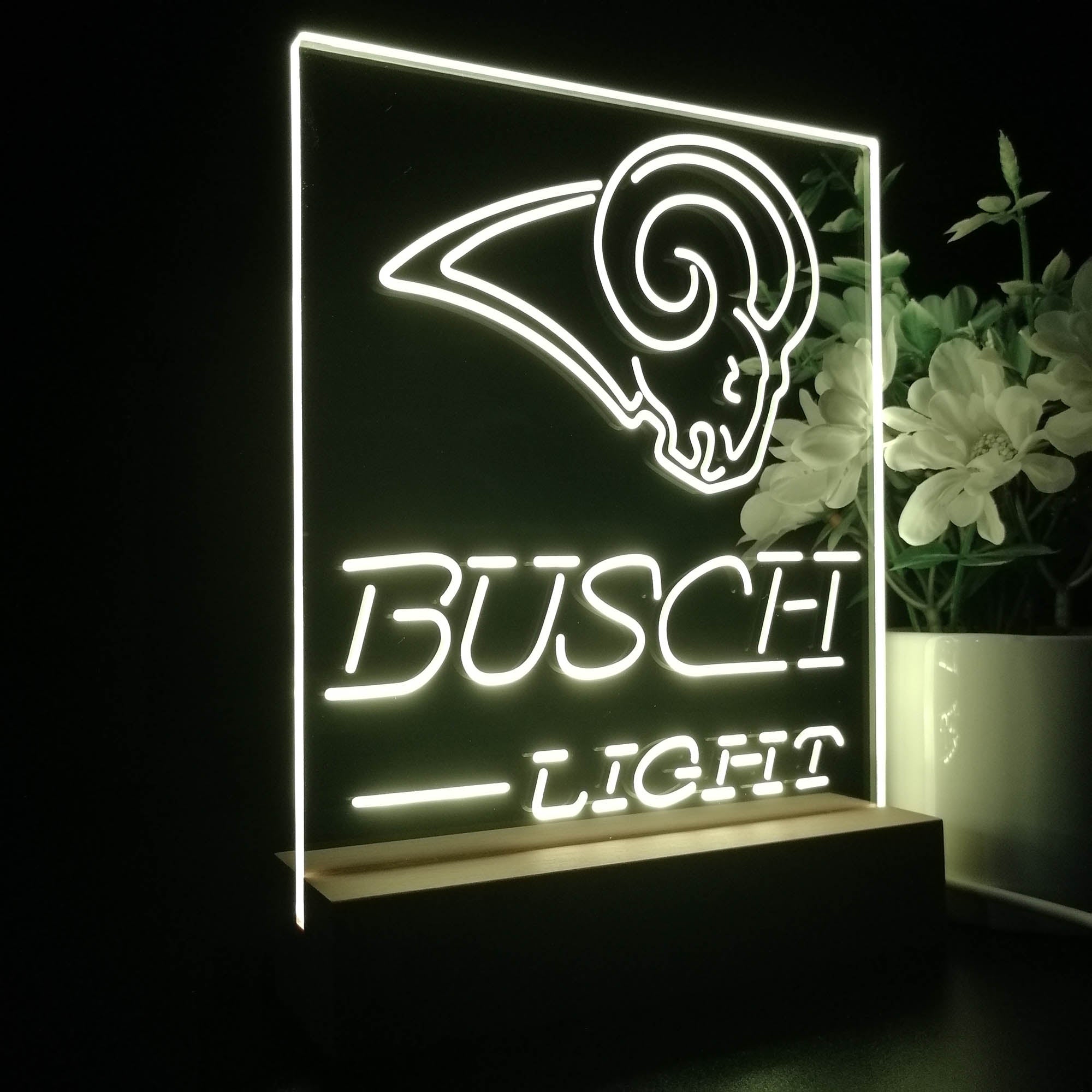 St Louis Rams Busch Light Neon Sign Pub Bar Lamp