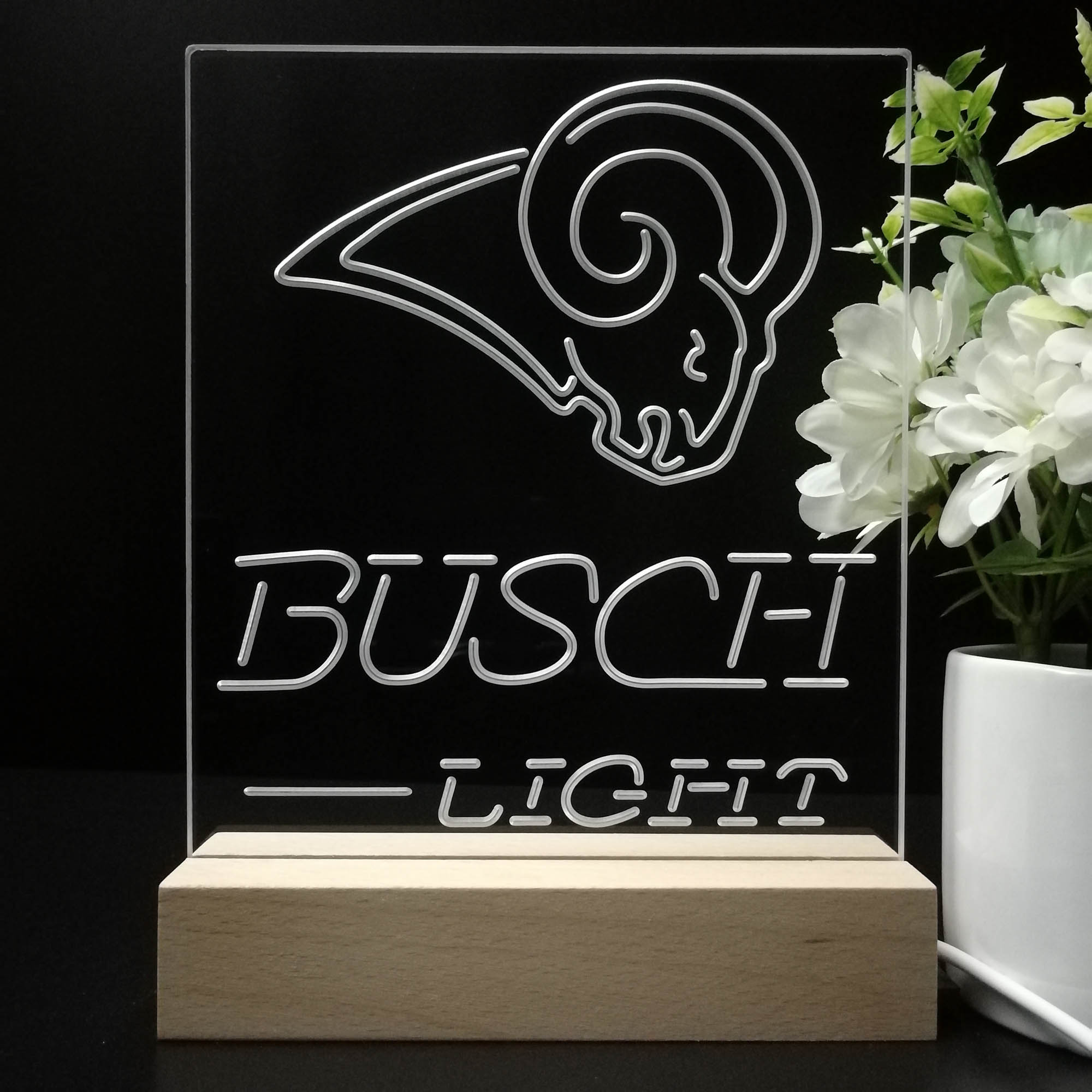 St Louis Rams Busch Light Neon Sign Pub Bar Lamp