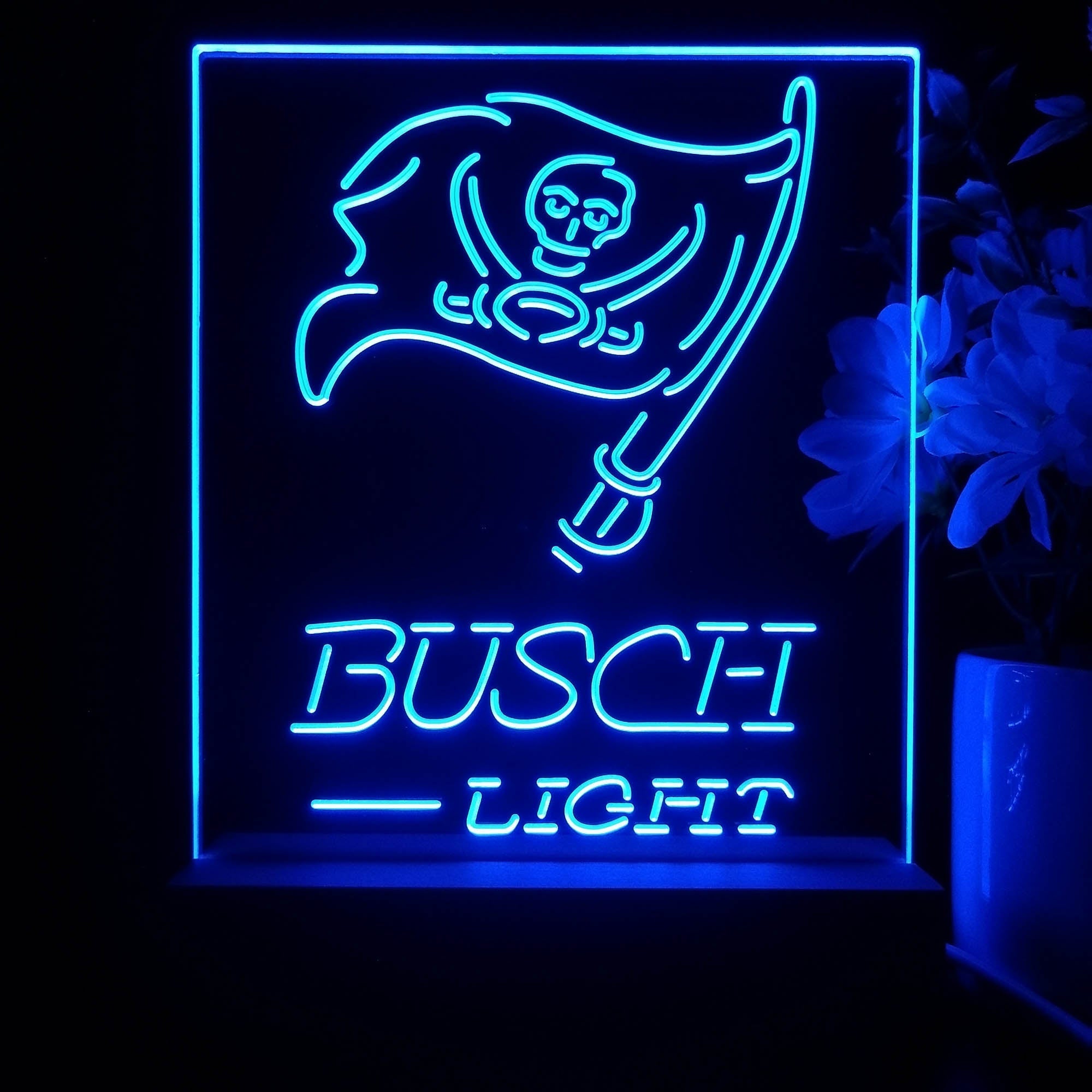 Tampa Bay Buccaneers Busch Light Neon Sign Pub Bar Lamp