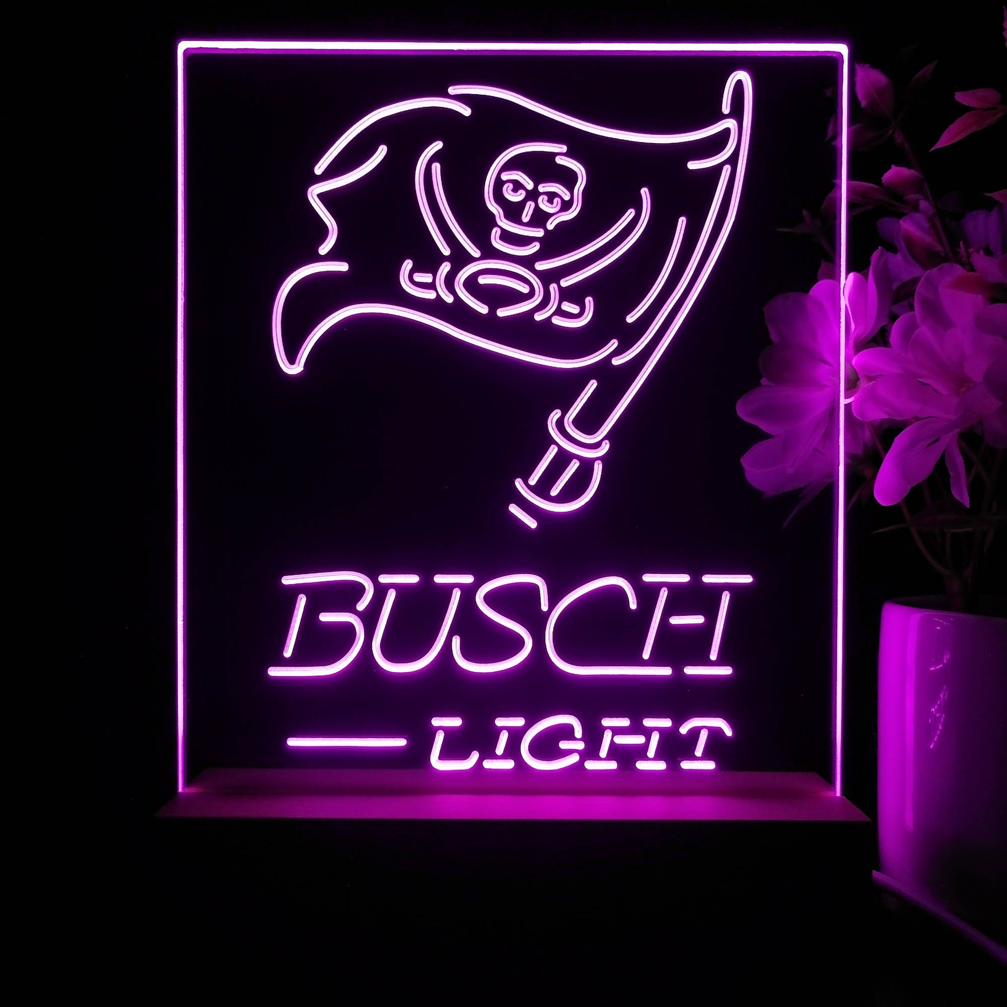 Tampa Bay Buccaneers Busch Light Neon Sign Pub Bar Lamp