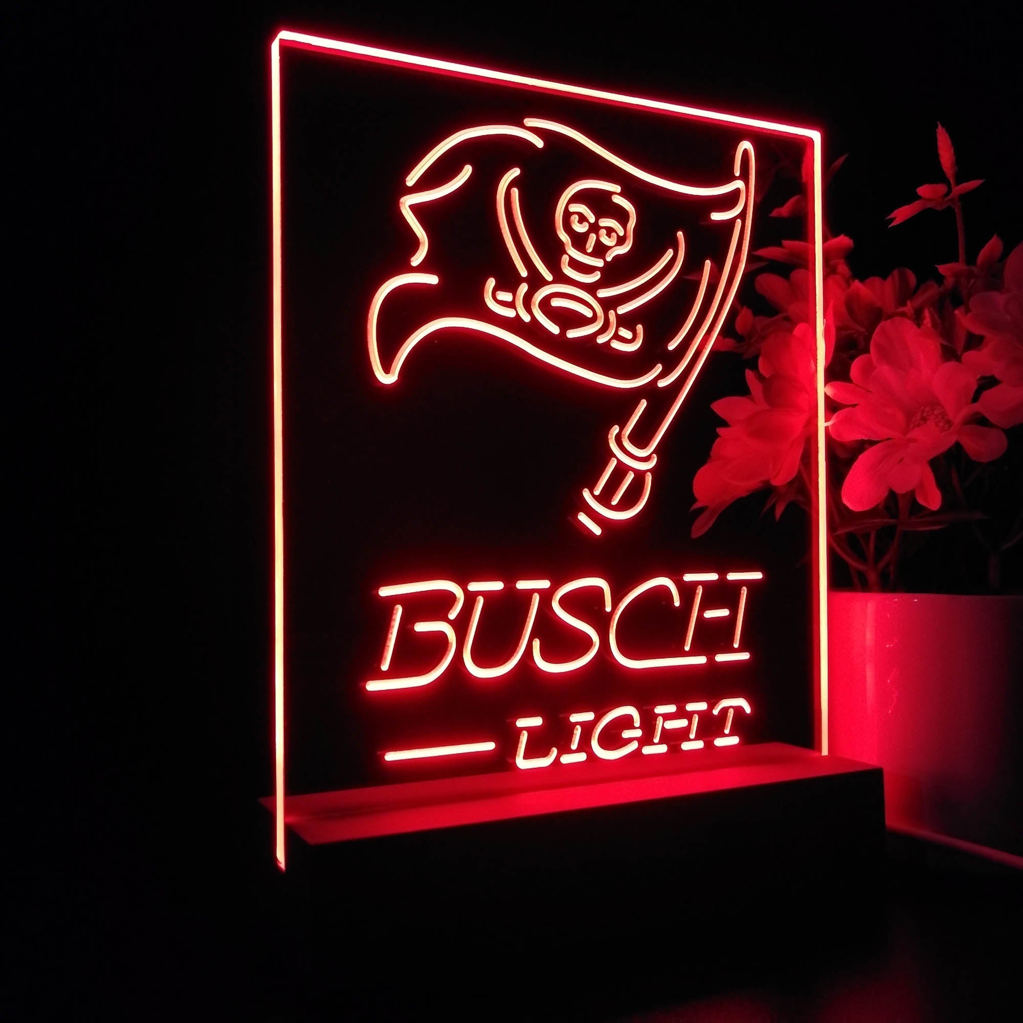 Tampa Bay Buccaneers Busch Light Neon Sign Pub Bar Lamp