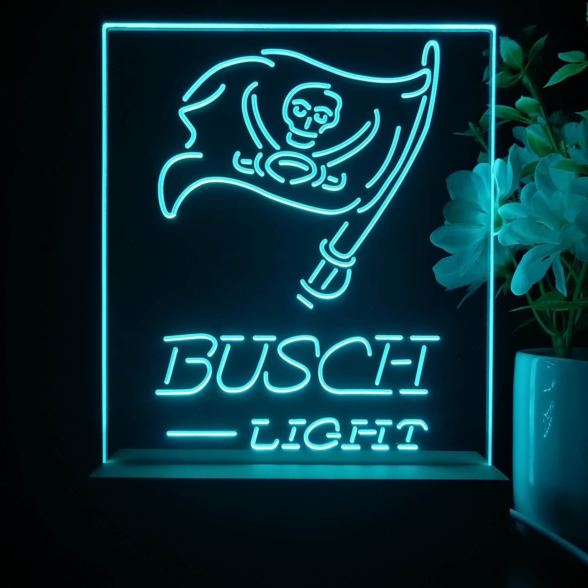 Tampa Bay Buccaneers Busch Light Neon Sign Pub Bar Lamp