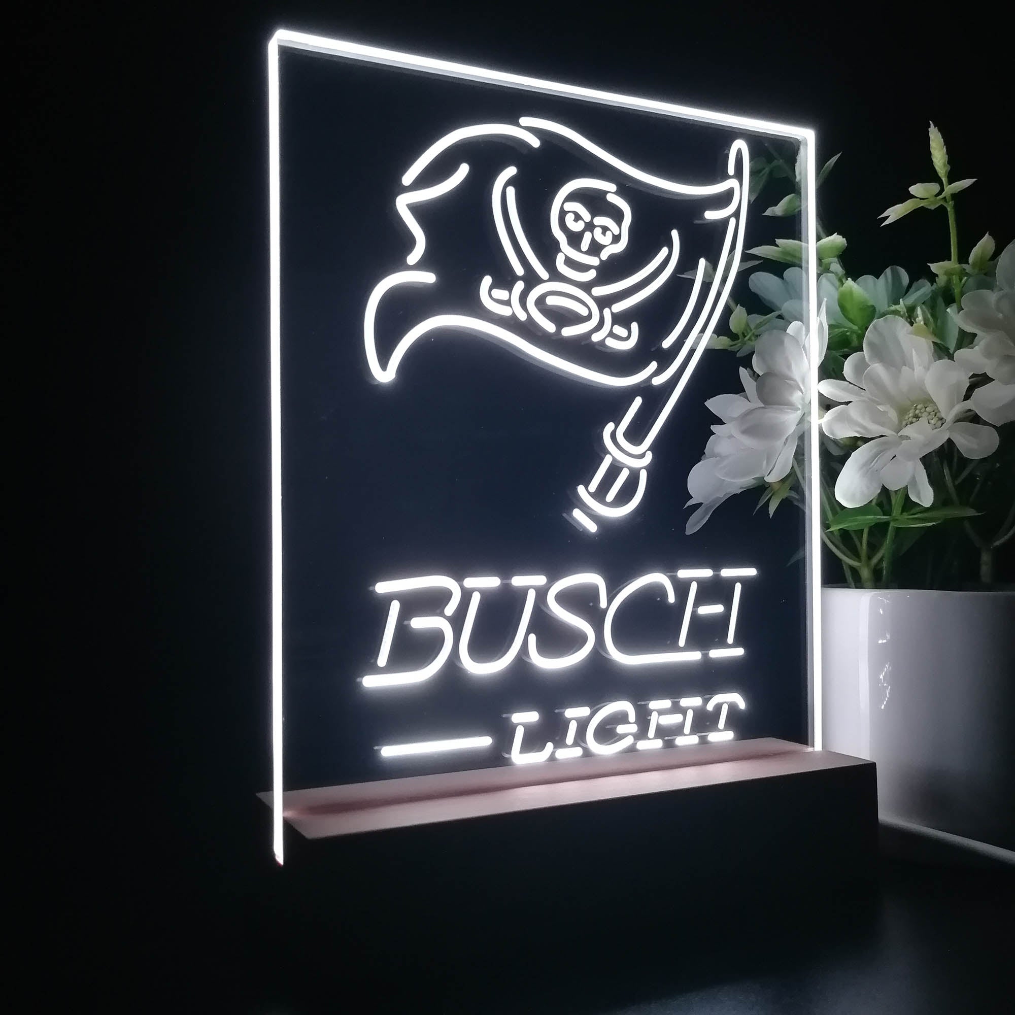 Tampa Bay Buccaneers Busch Light Neon Sign Pub Bar Lamp