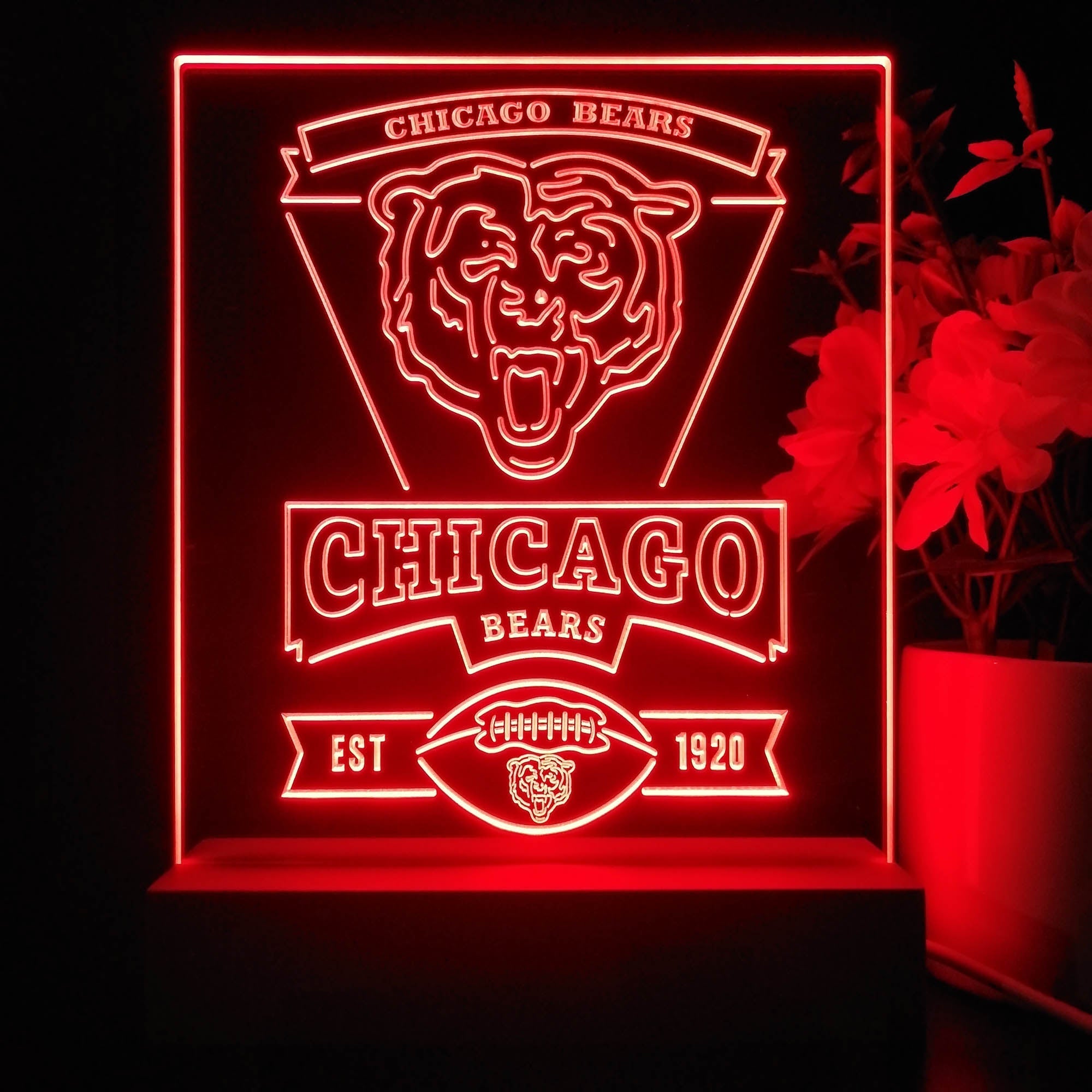 Chicago Bears Souvenir Neon Sign Pub Bar Lamp