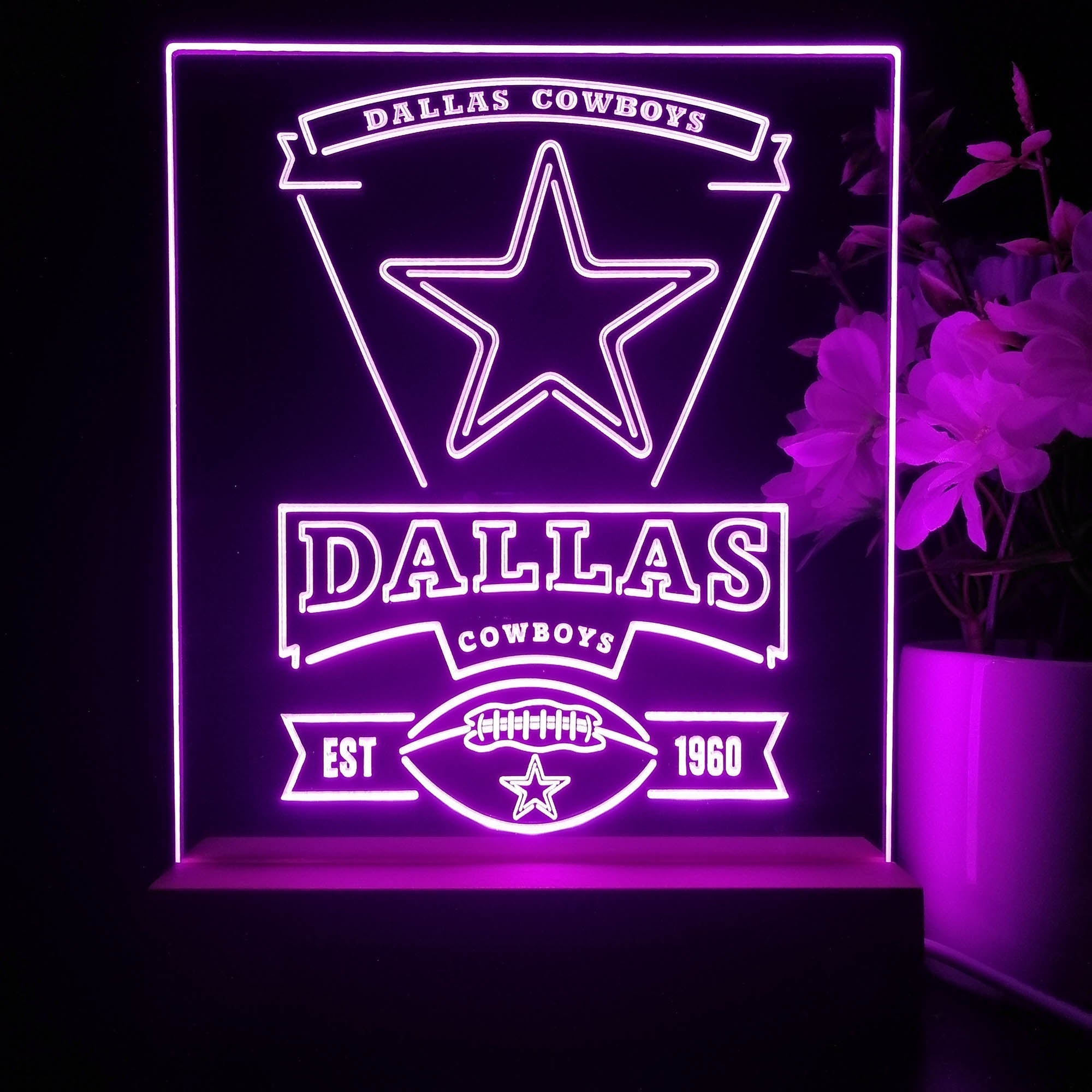 Dallas Cowboys Souvenir Neon Sign Pub Bar Lamp