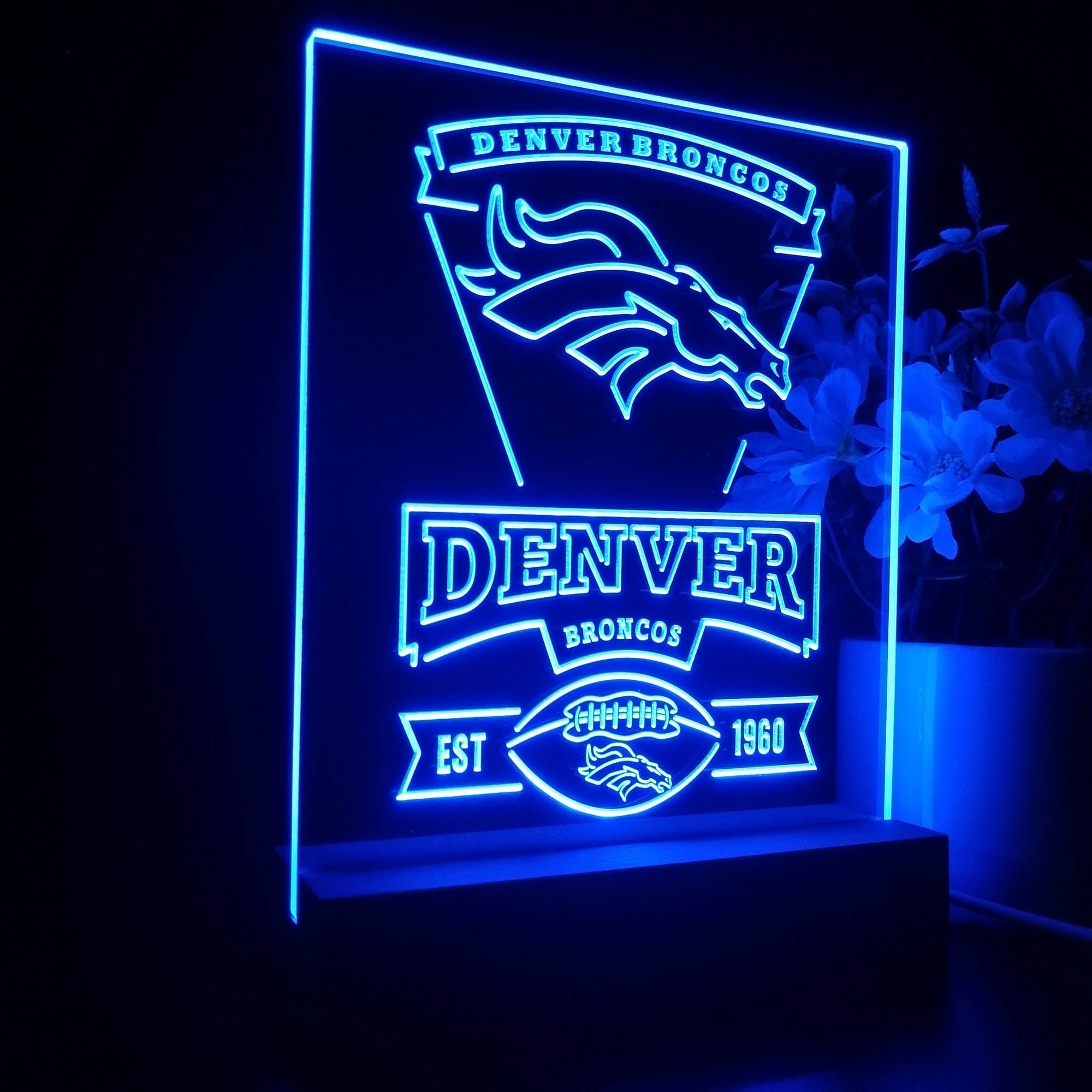 Denver Broncos Souvenir Led Light Sign Pub Bar Lamp