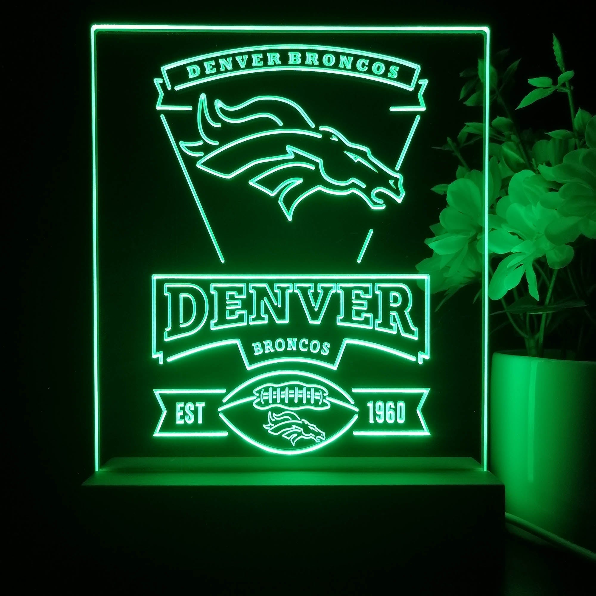 Denver Broncos Souvenir Led Light Sign Pub Bar Lamp