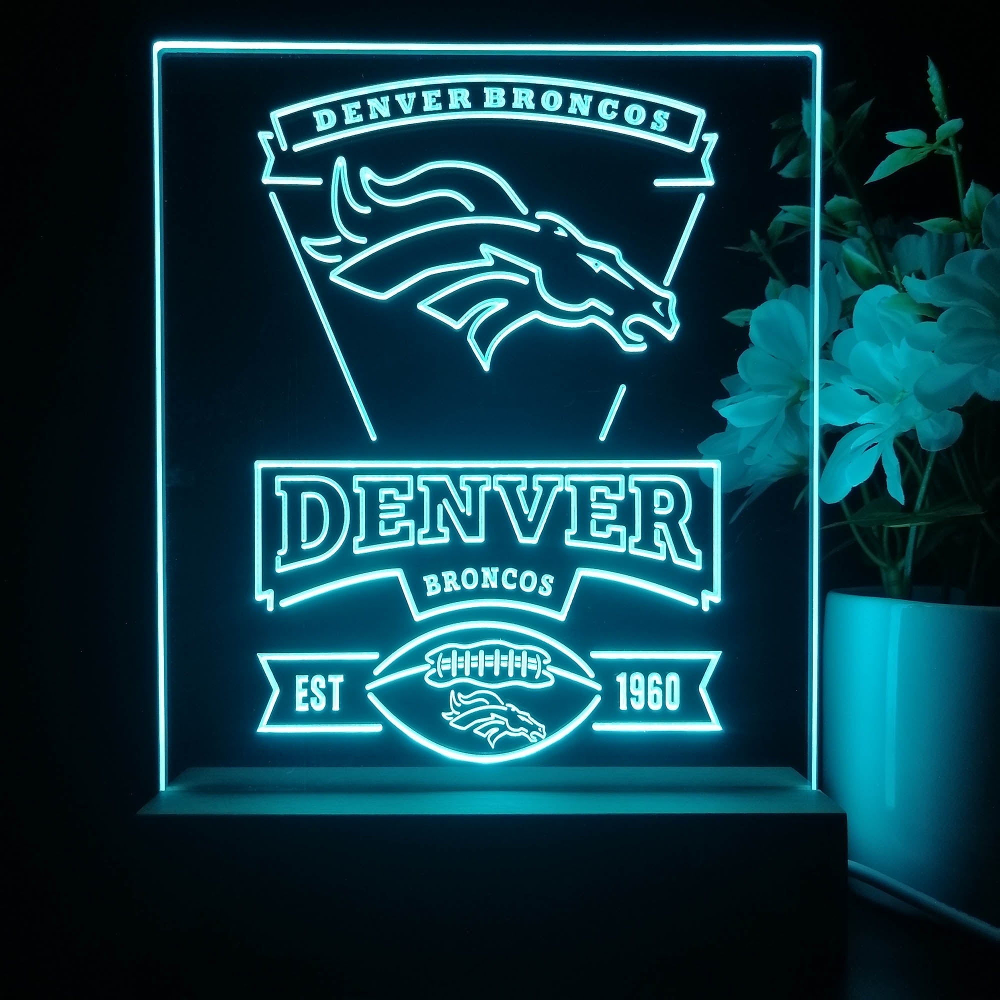 Denver Broncos Souvenir Led Light Sign Pub Bar Lamp