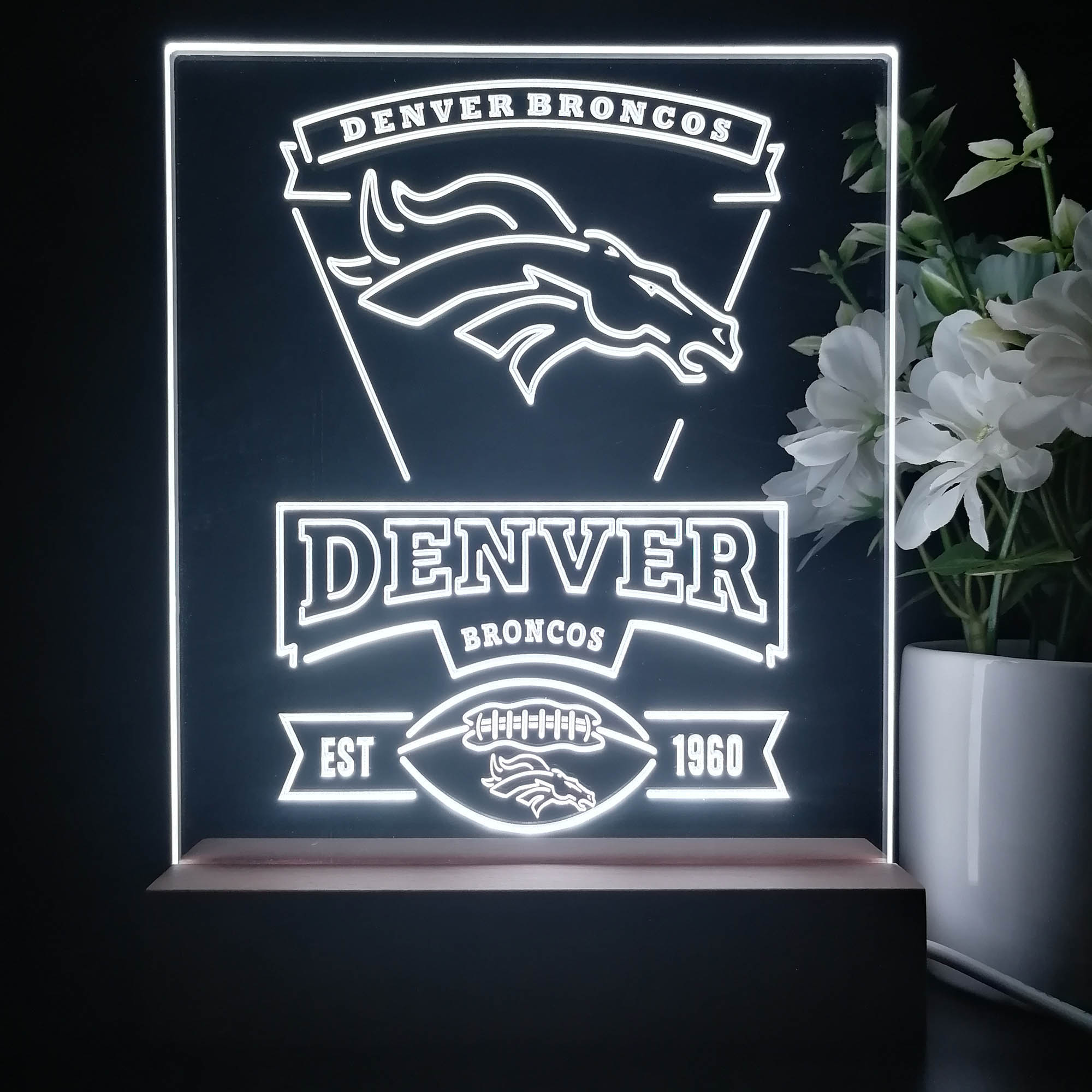 Denver Broncos Souvenir Led Light Sign Pub Bar Lamp