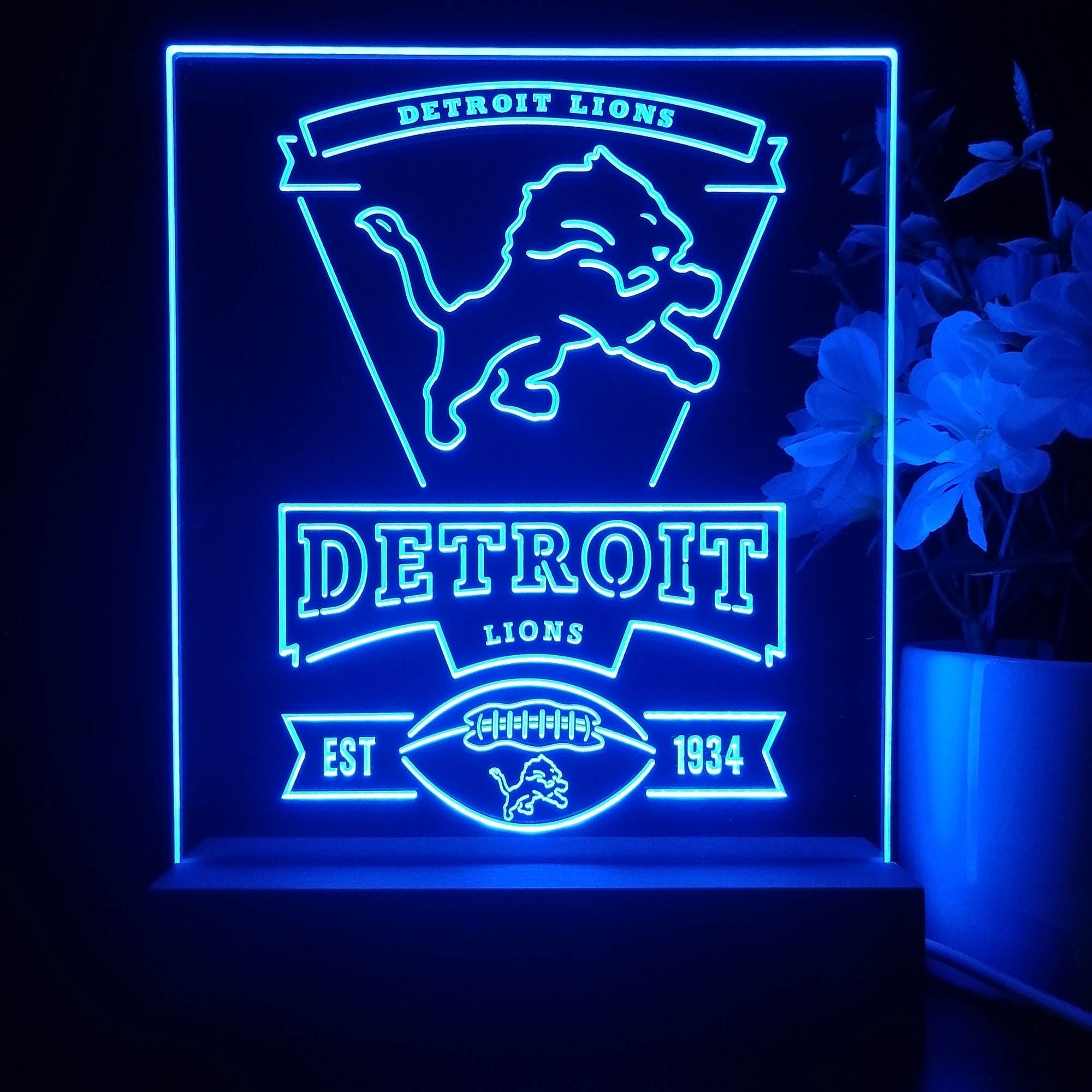 Detroit Lions Souvenir Neon Sign Pub Bar Lamp