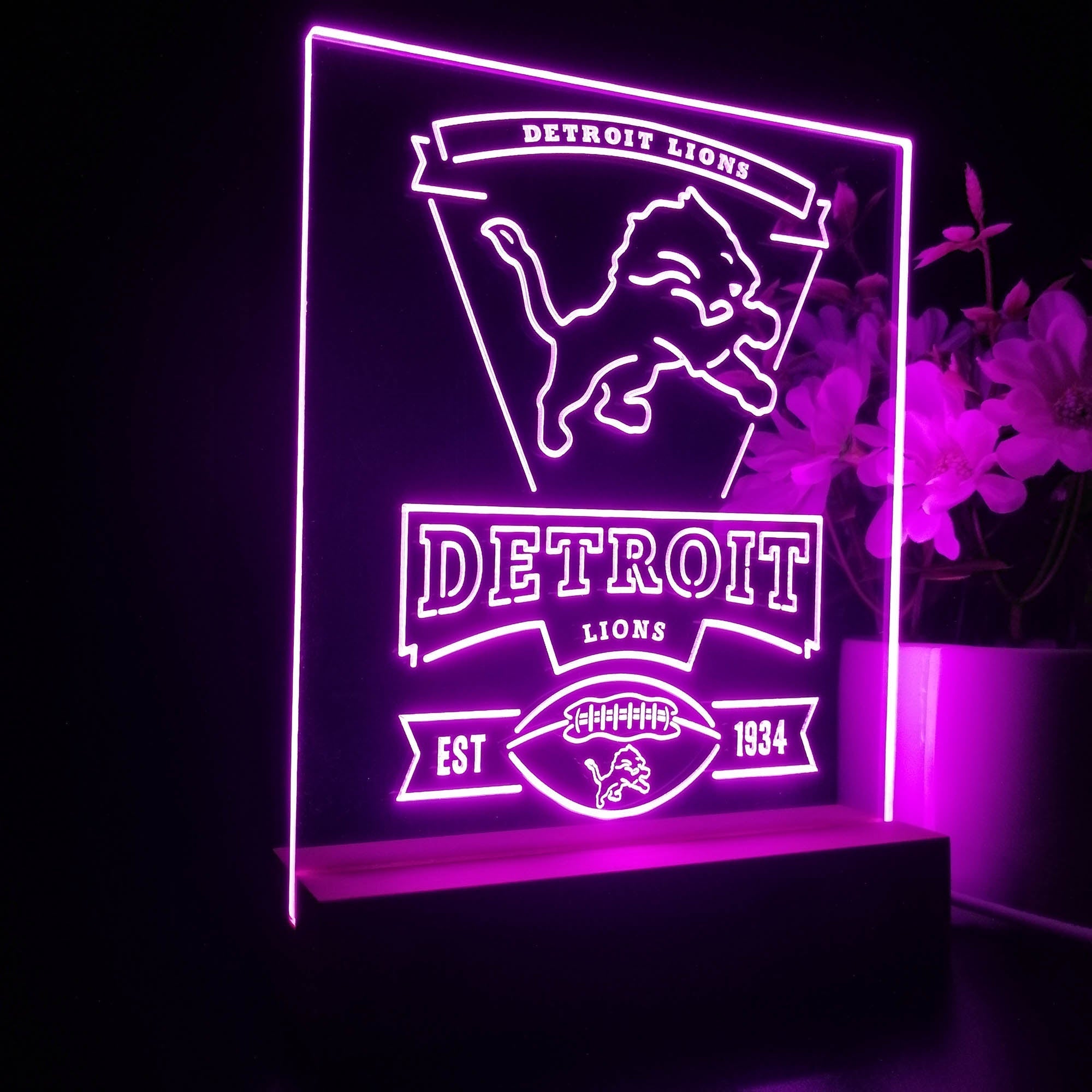 Detroit Lions Souvenir Neon Sign Pub Bar Lamp