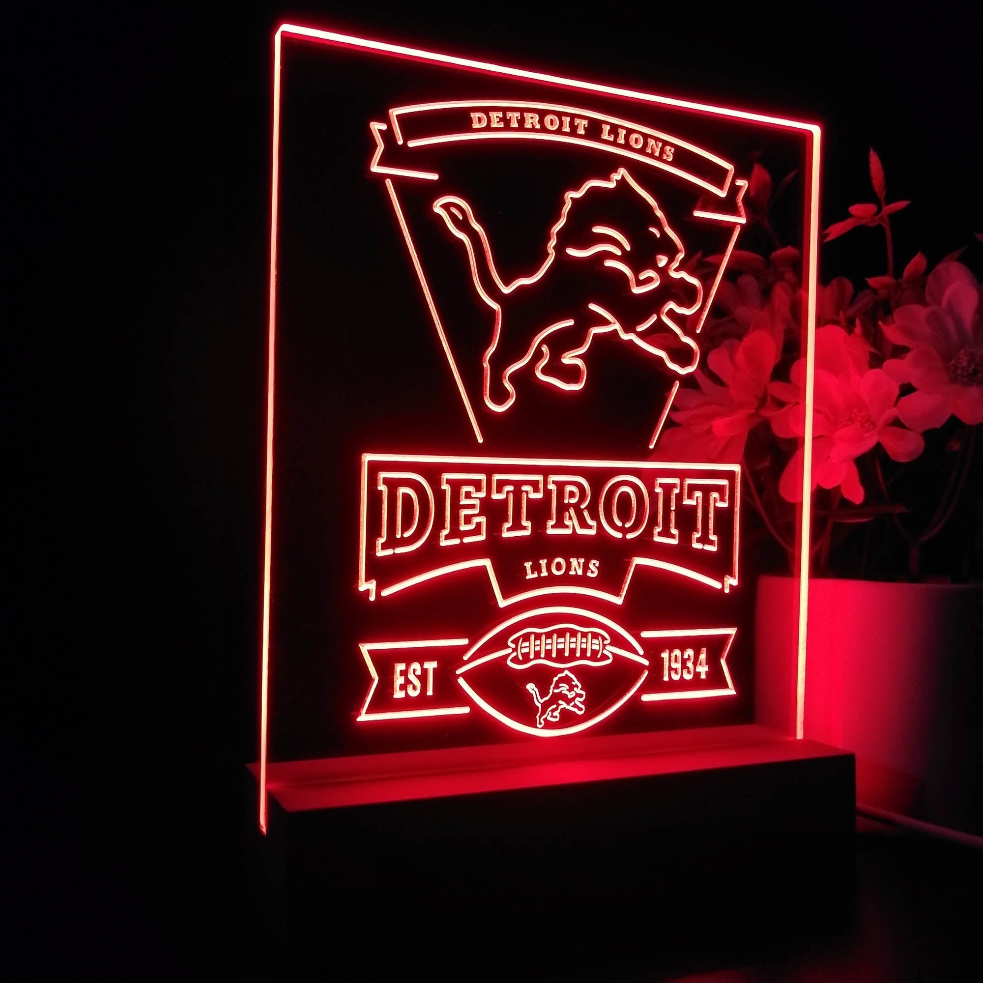 Detroit Lions Souvenir Neon Sign Pub Bar Lamp