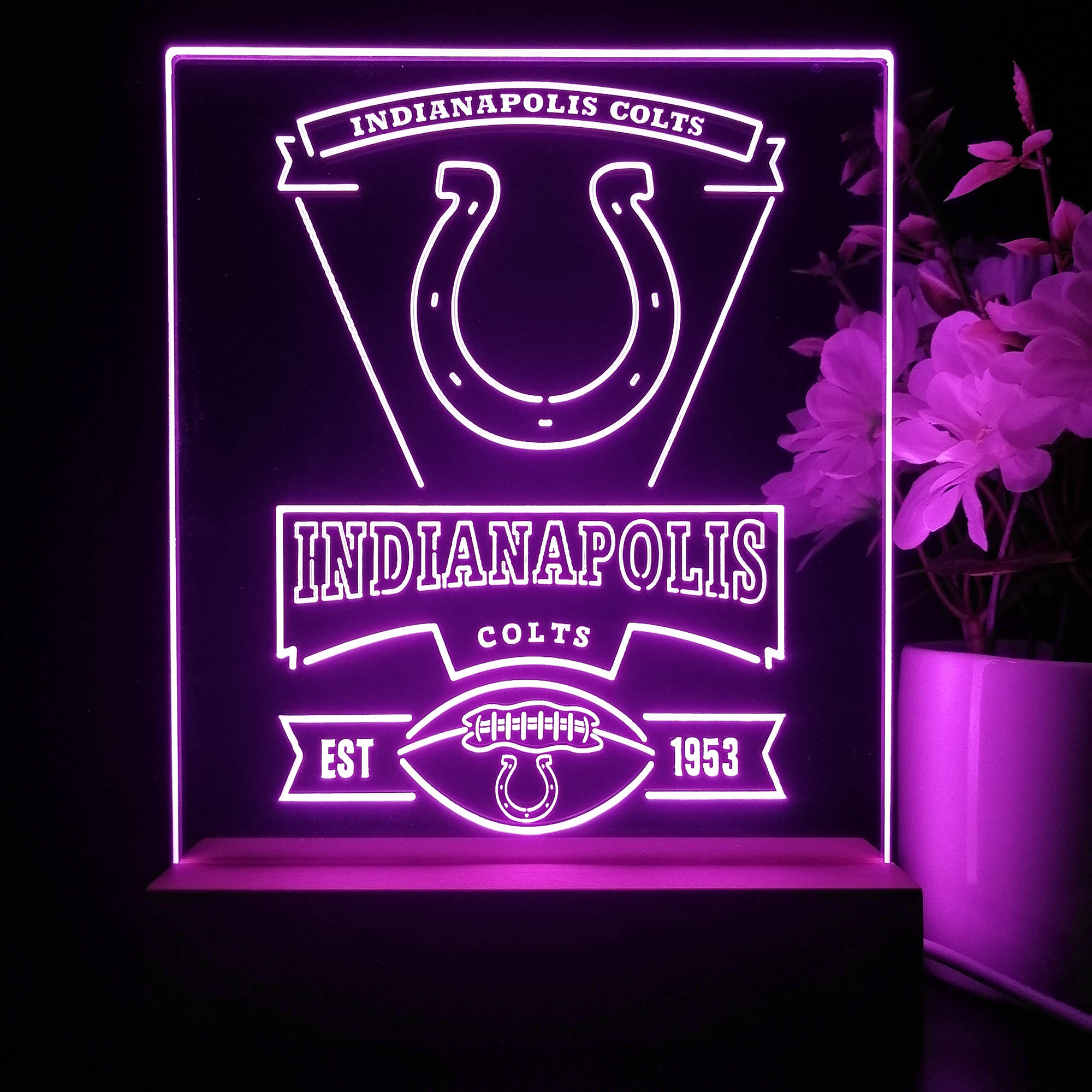 Indianapolis Colts Souvenir Led Light Sign Pub Bar Lamp