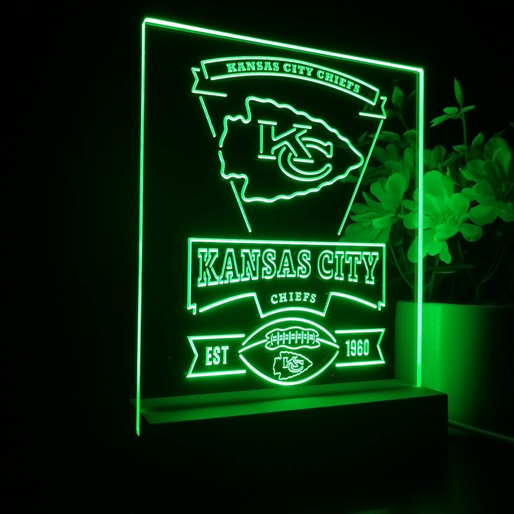 Kansas City Chiefs Souvenir Led Light Sign Pub Bar Lamp