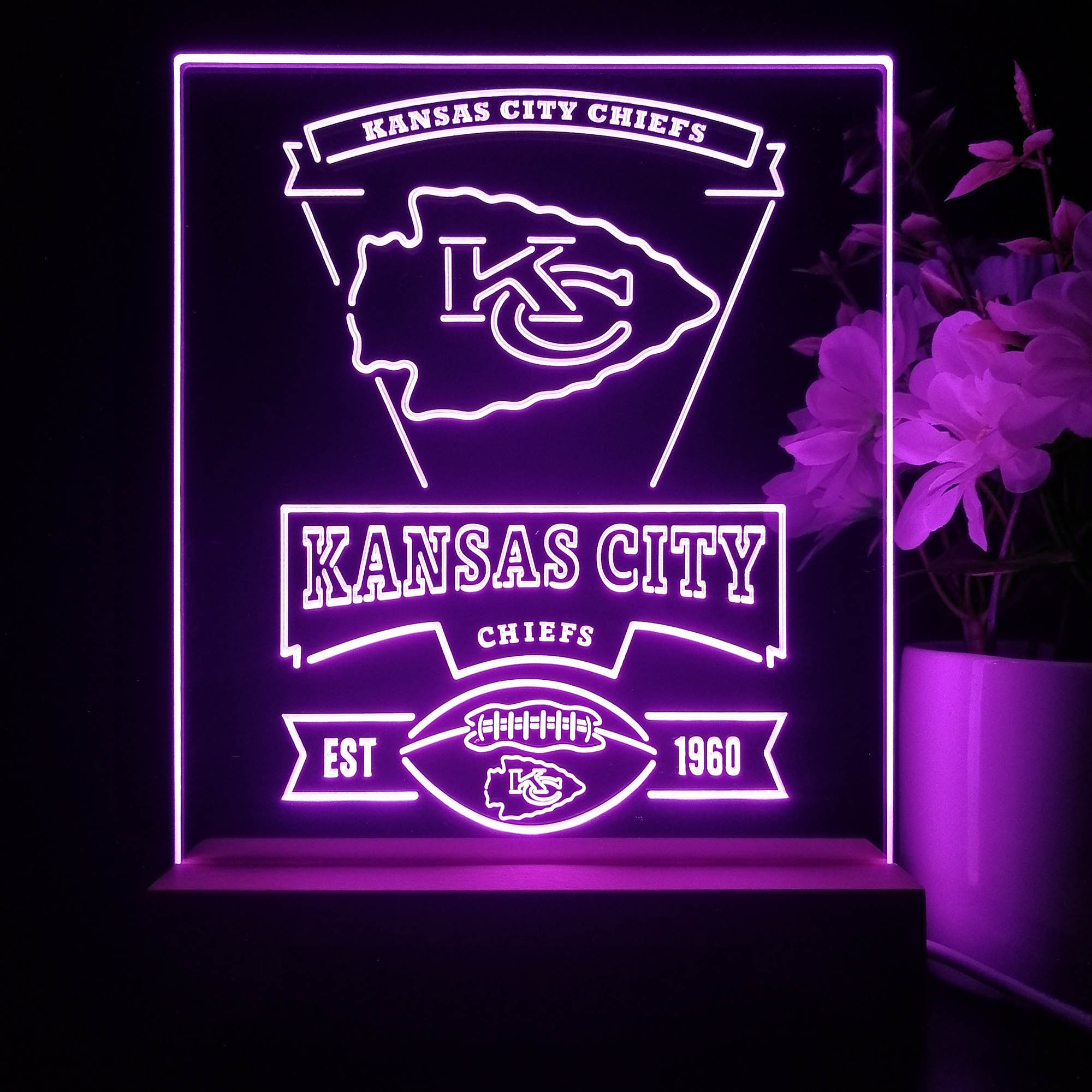 Kansas City Chiefs Souvenir Led Light Sign Pub Bar Lamp