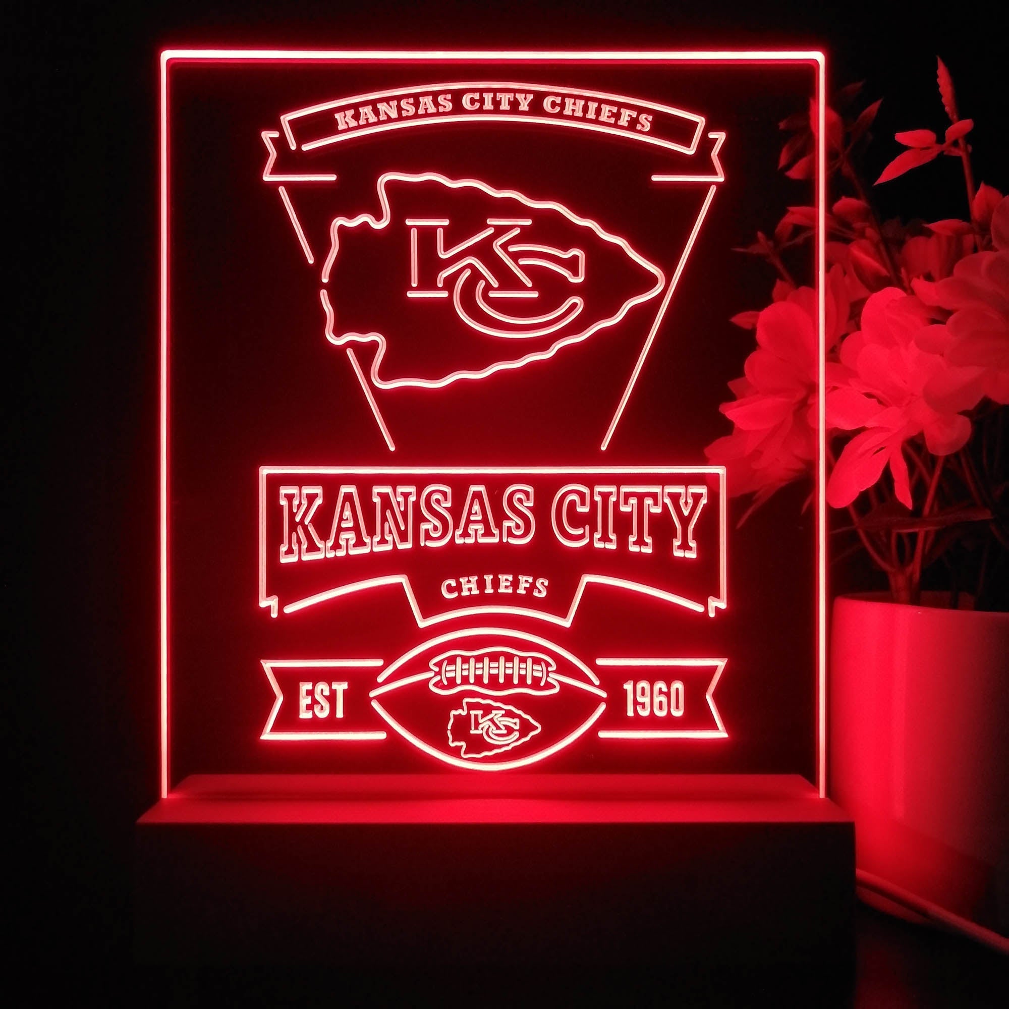 Kansas City Chiefs Souvenir Led Light Sign Pub Bar Lamp