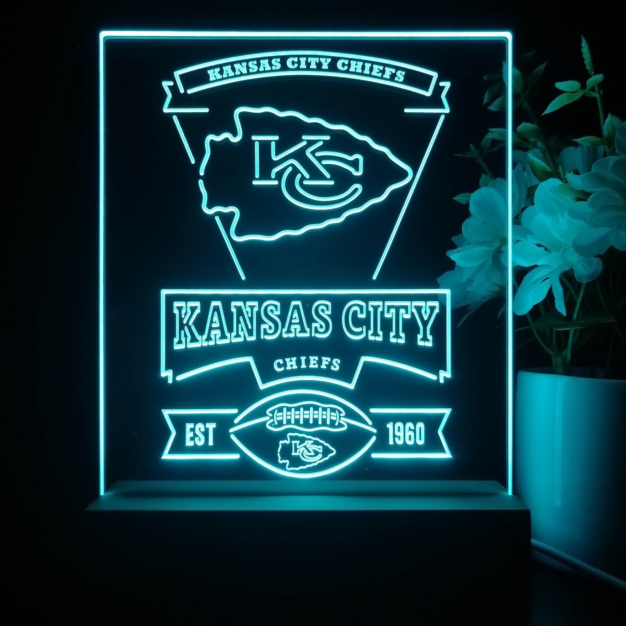 Kansas City Chiefs Souvenir Led Light Sign Pub Bar Lamp