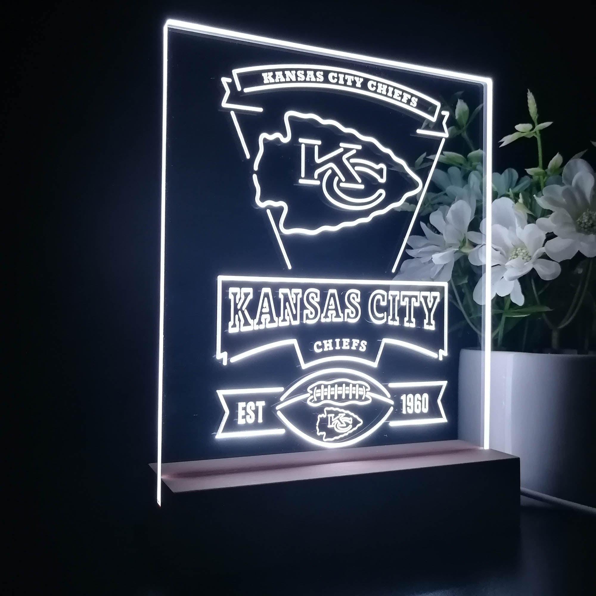 Kansas City Chiefs Souvenir Led Light Sign Pub Bar Lamp