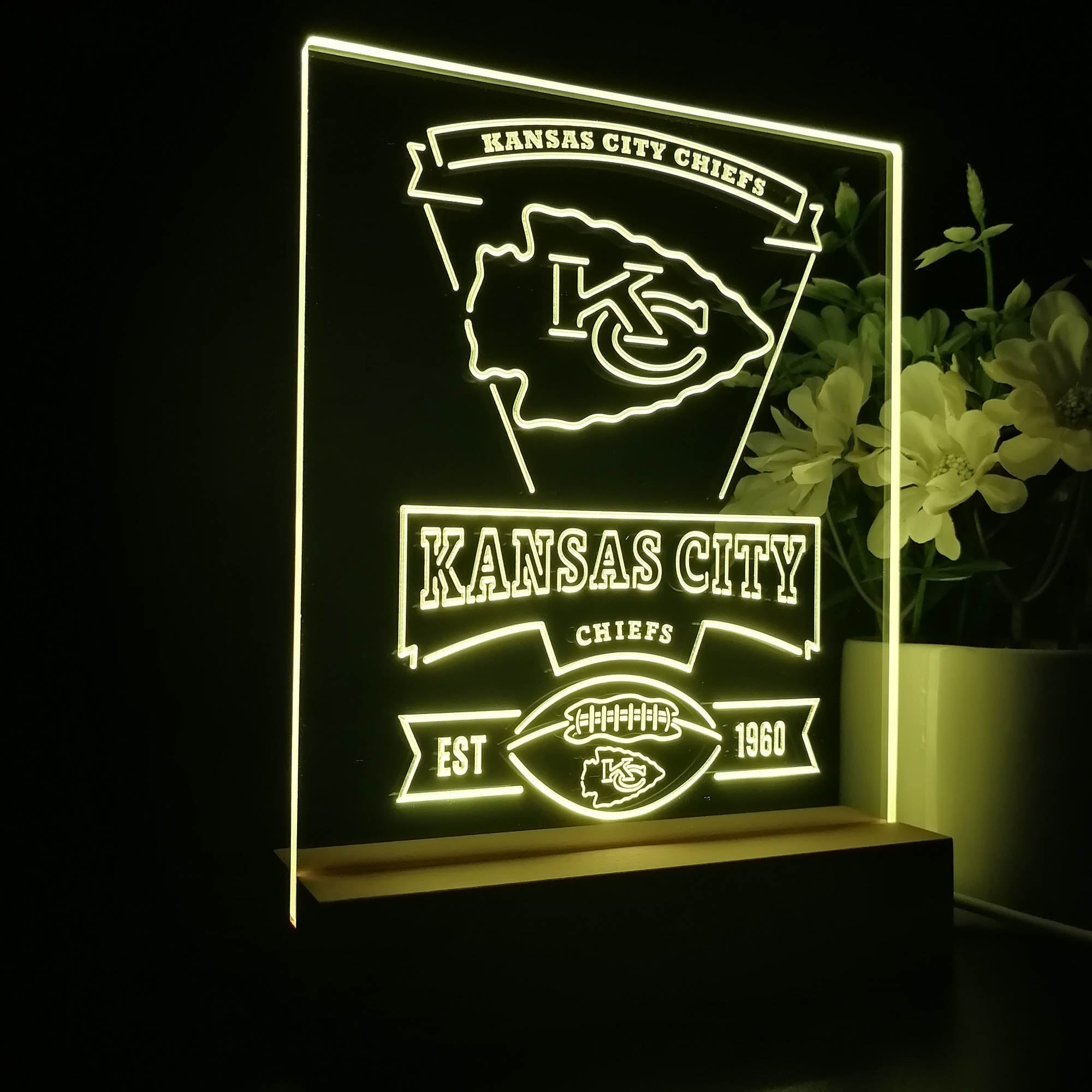 Kansas City Chiefs Souvenir Led Light Sign Pub Bar Lamp