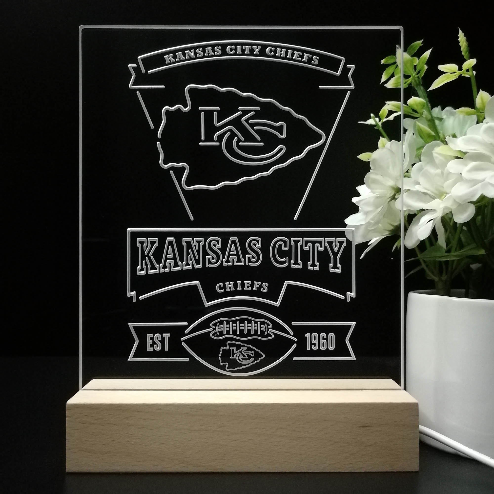 Kansas City Chiefs Souvenir Led Light Sign Pub Bar Lamp