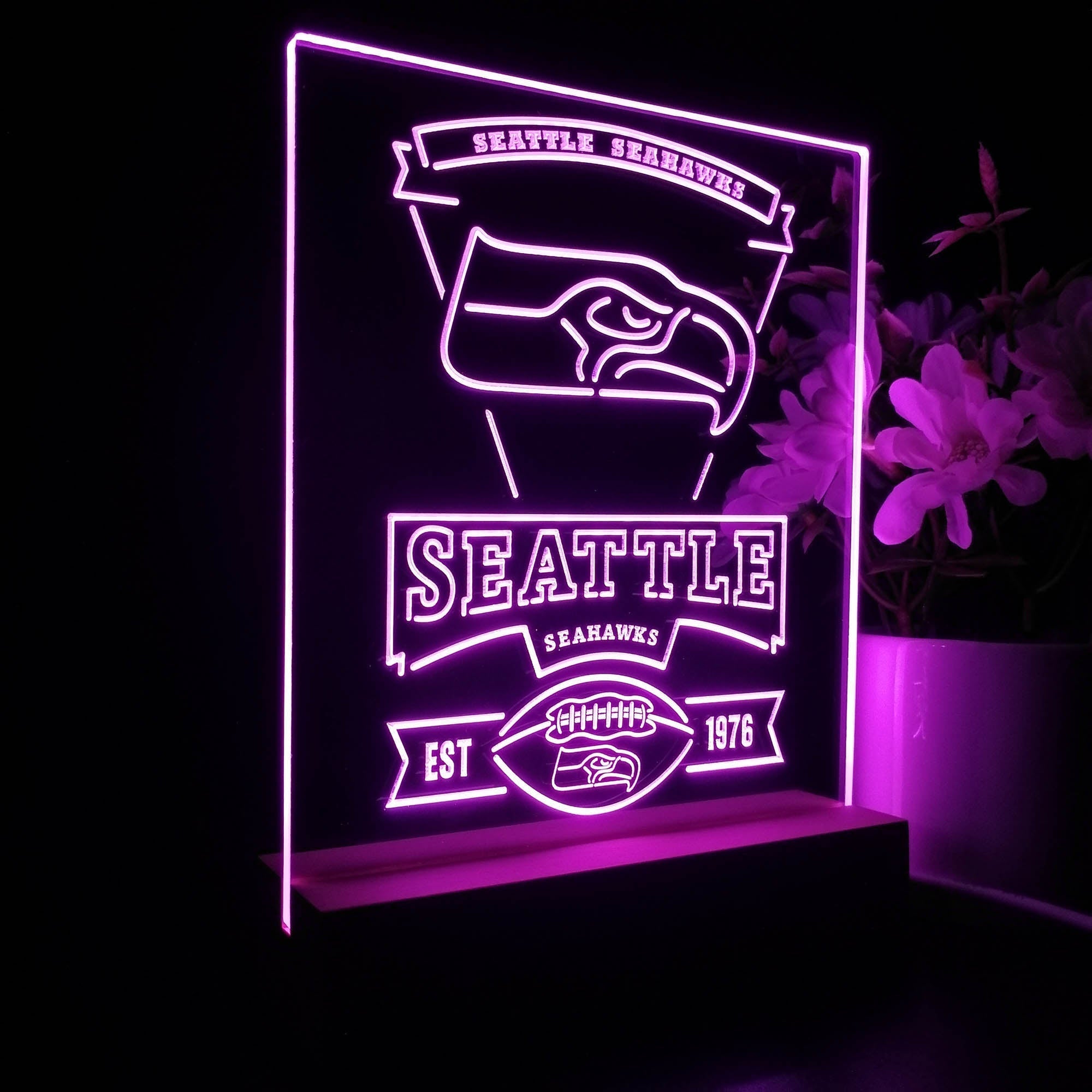 Seattle Seahawks Neon Sign Pub Bar Lamp