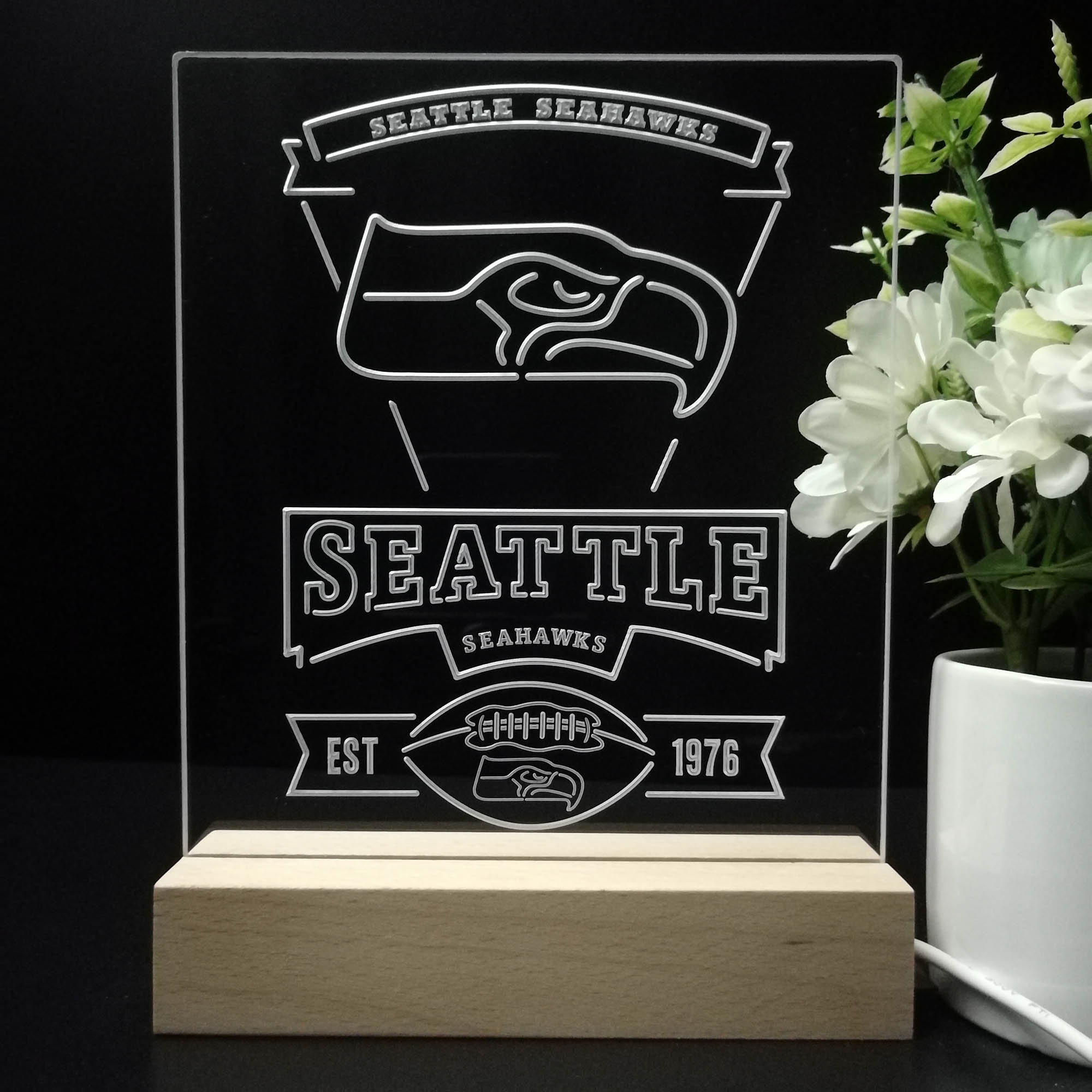 Seattle Seahawks Neon Sign Pub Bar Lamp