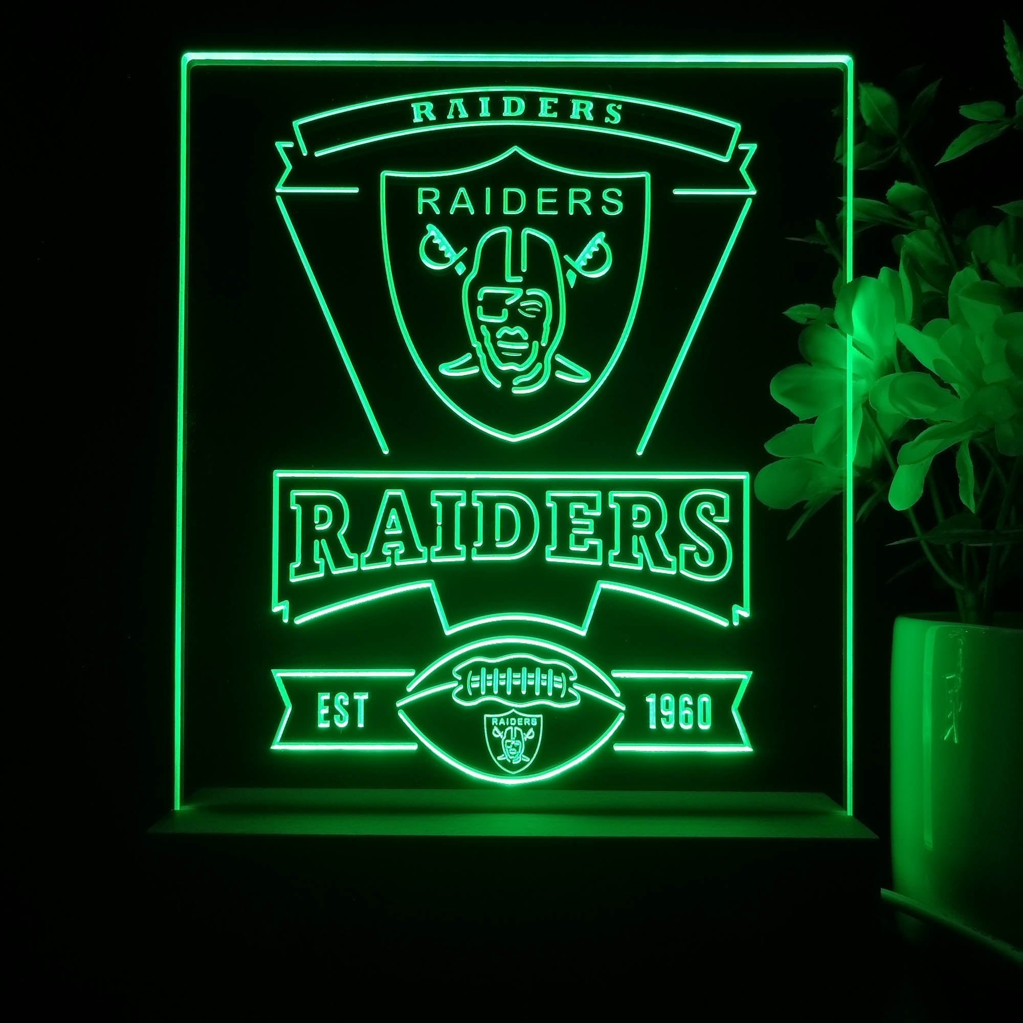 Las Vegas Raiders Led Light Sign Pub Bar Lamp