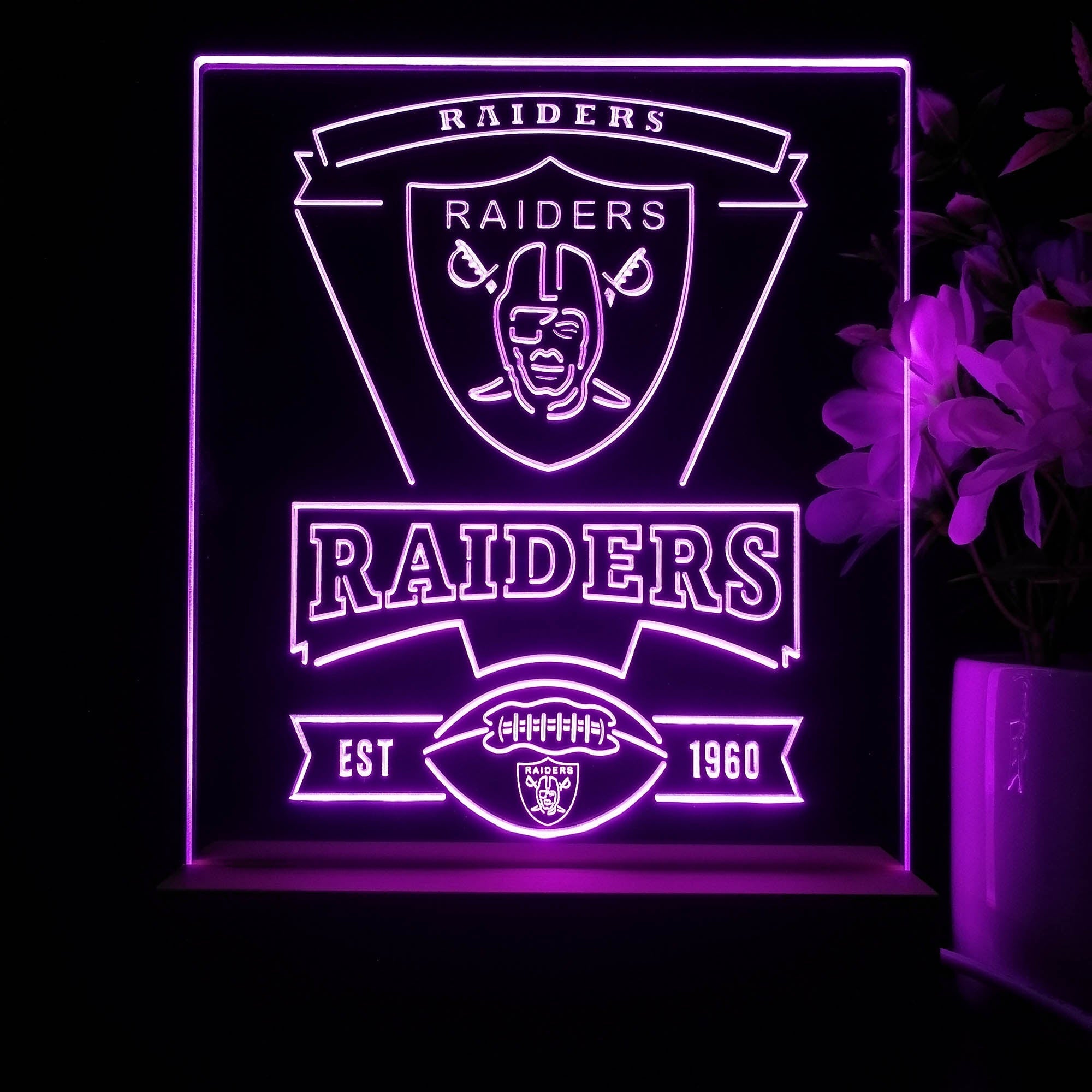 Las Vegas Raiders Led Light Sign Pub Bar Lamp