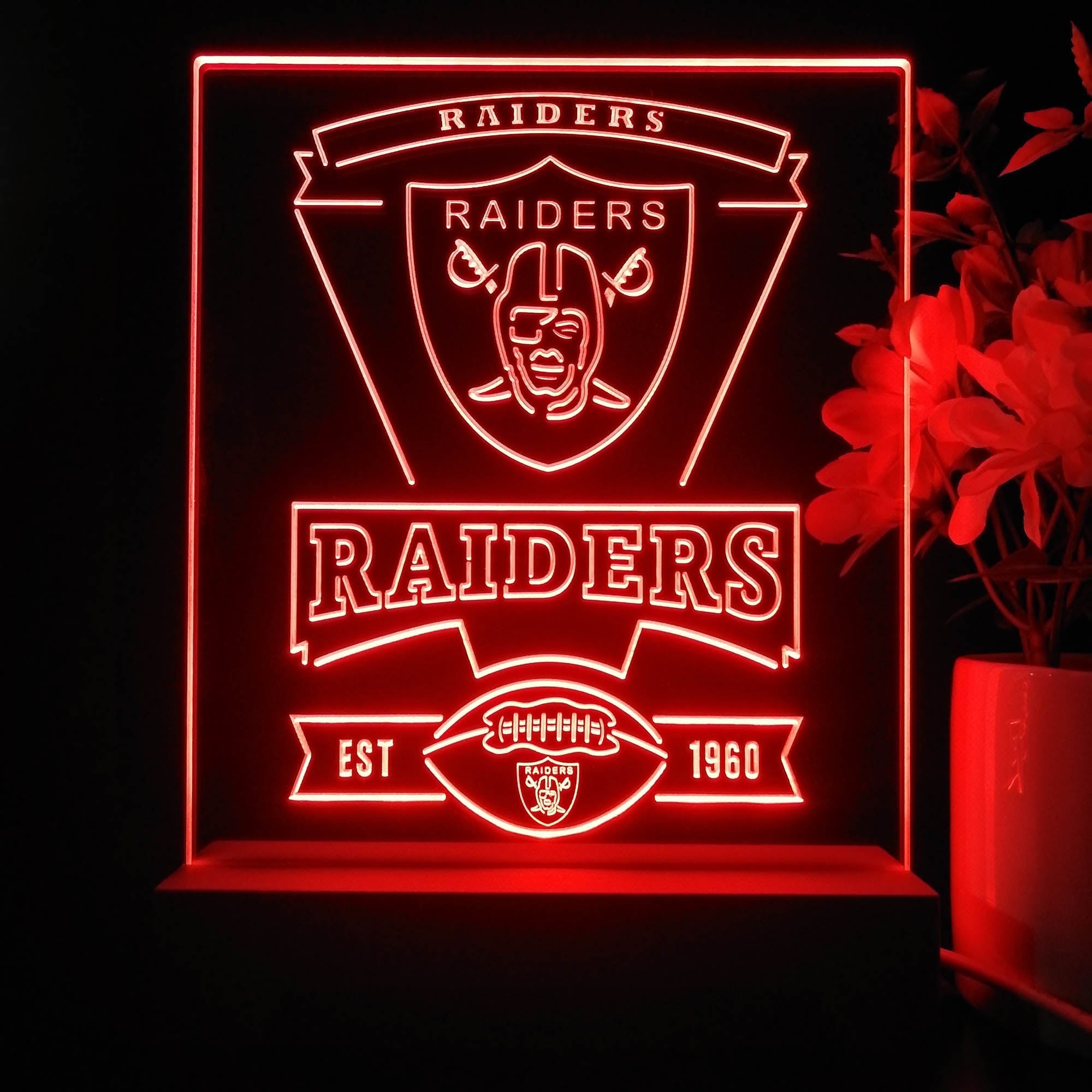 Las Vegas Raiders Led Light Sign Pub Bar Lamp