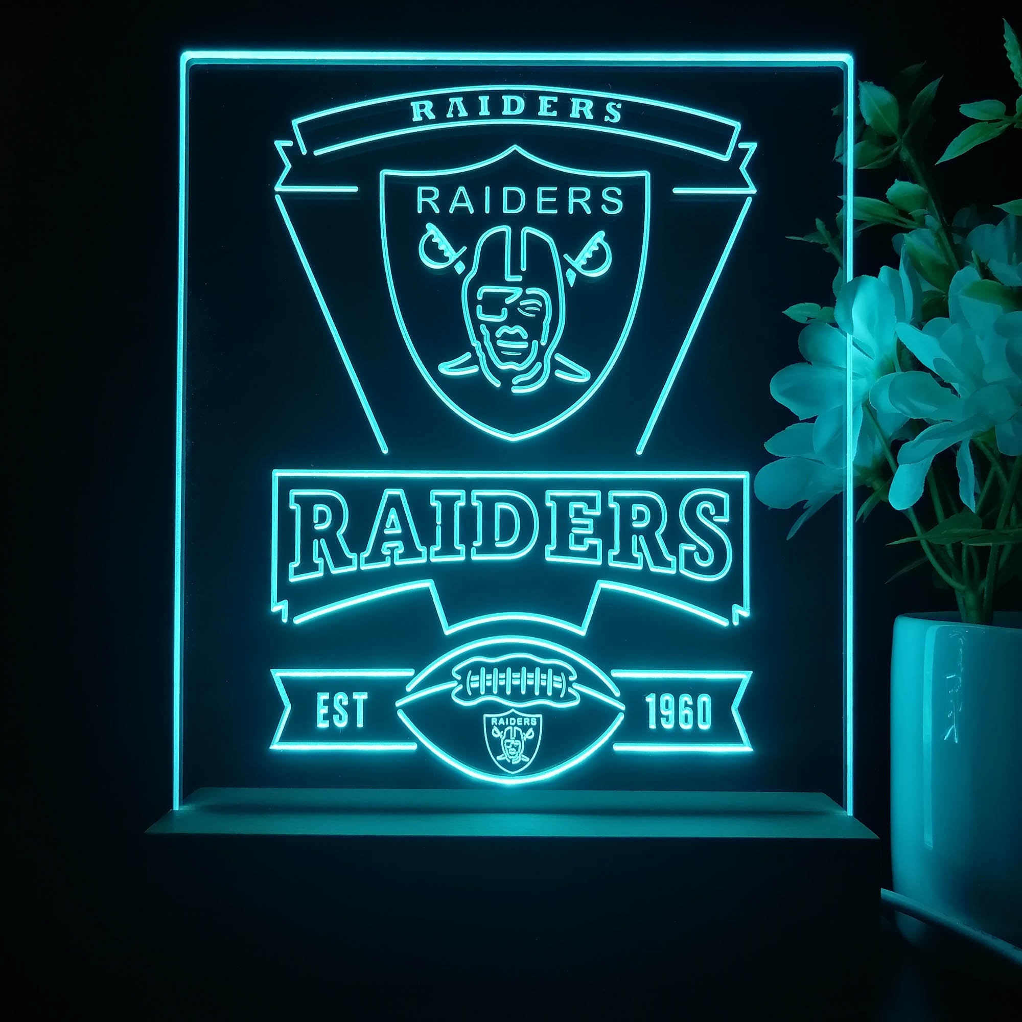 Las Vegas Raiders Led Light Sign Pub Bar Lamp