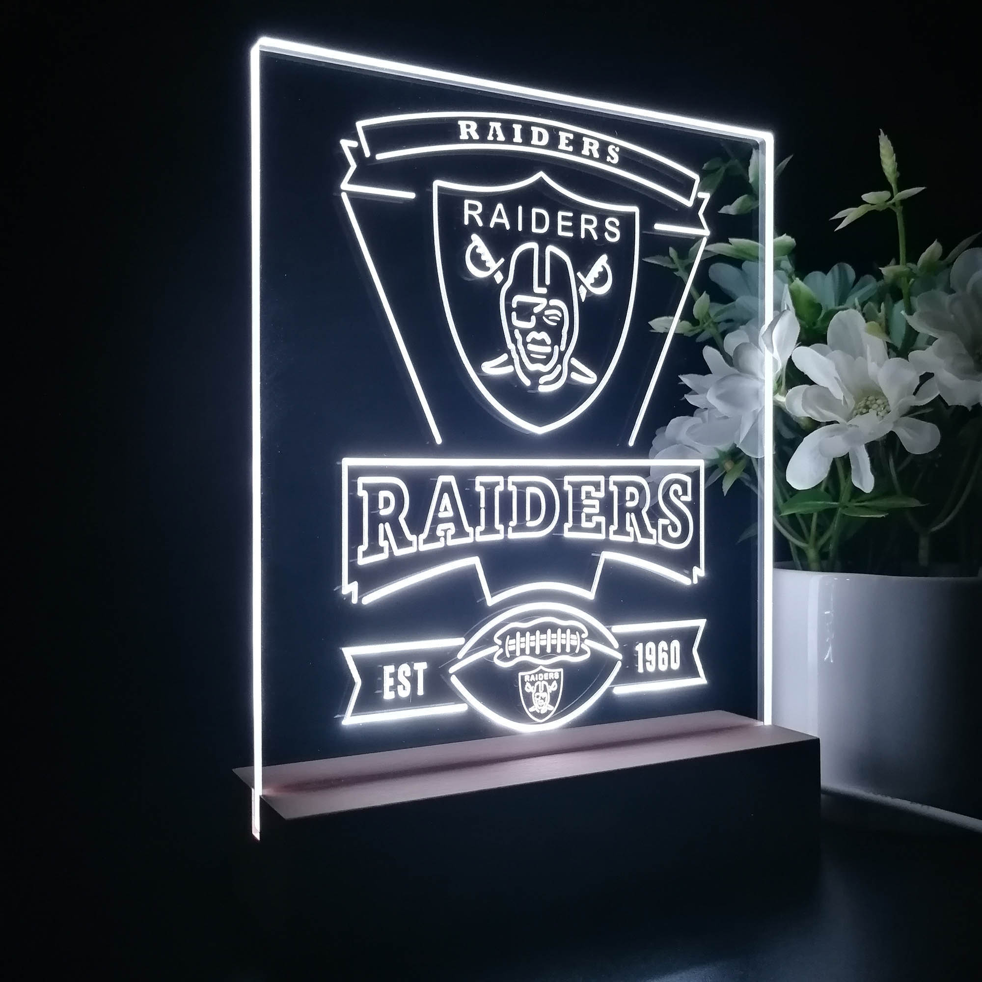 Las Vegas Raiders Led Light Sign Pub Bar Lamp