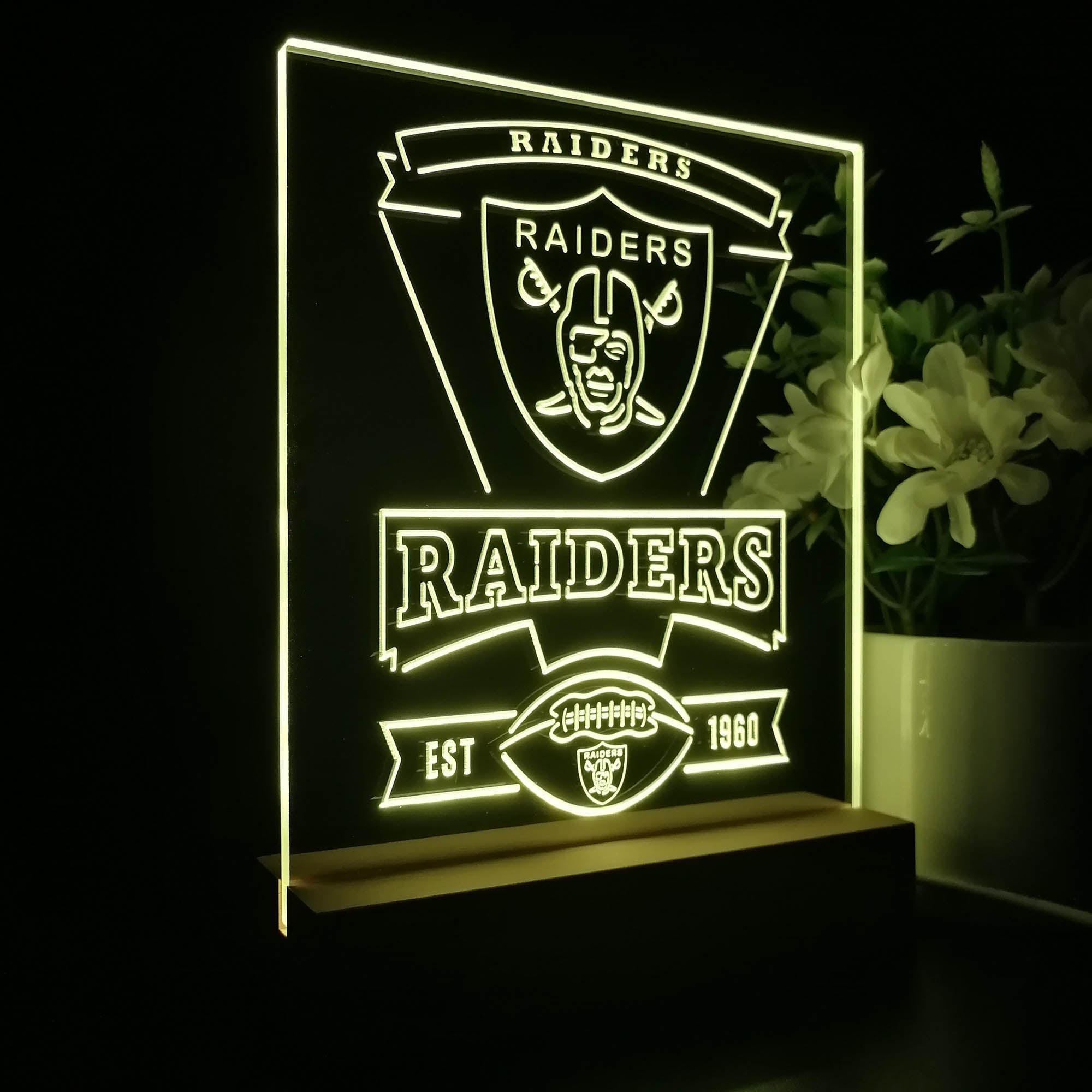 Las Vegas Raiders Led Light Sign Pub Bar Lamp