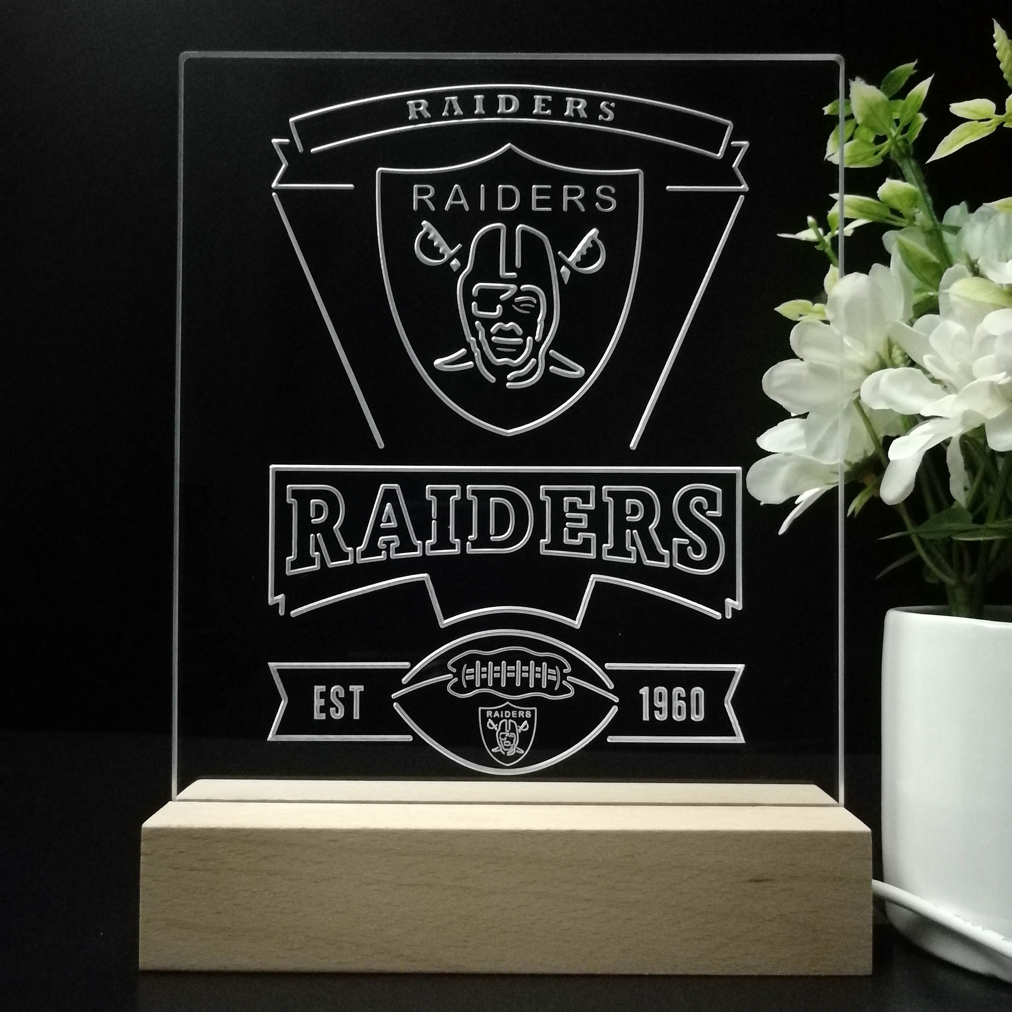 Las Vegas Raiders Led Light Sign Pub Bar Lamp