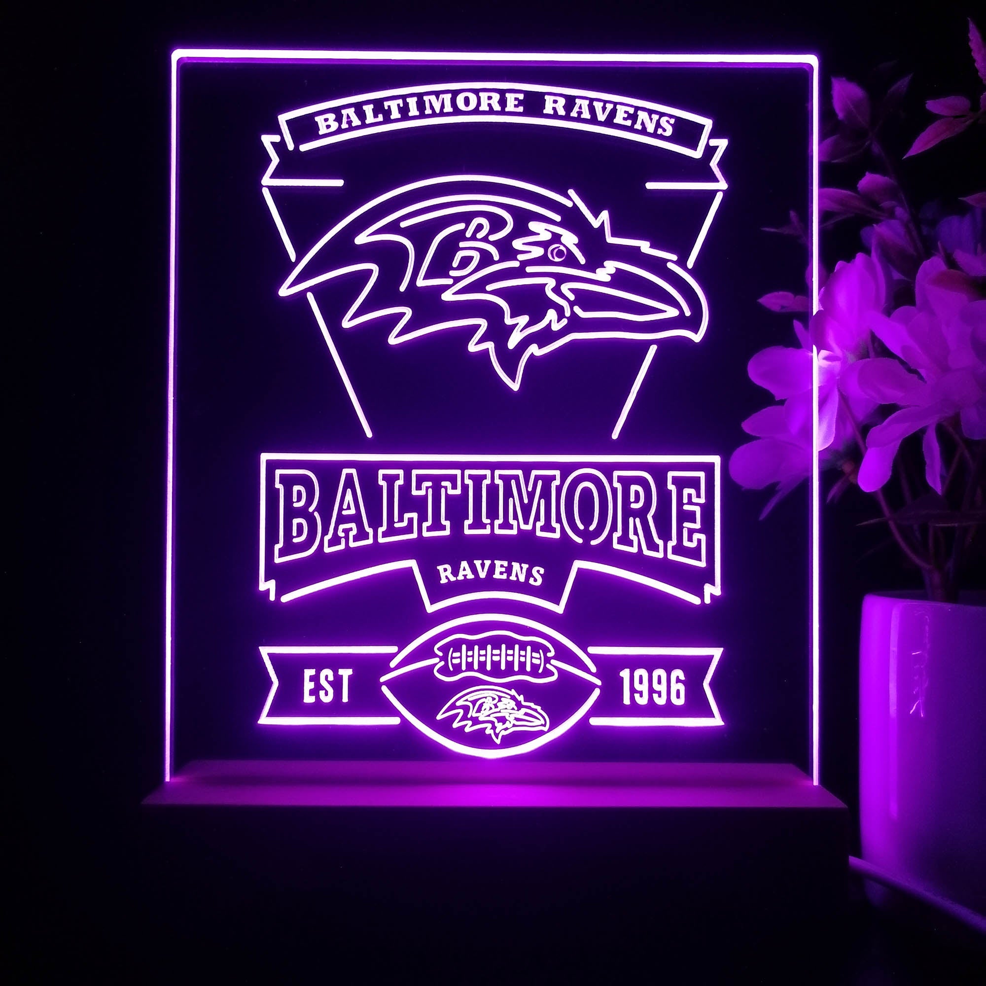 Baltimore Ravens Neon Sign Pub Bar Lamp