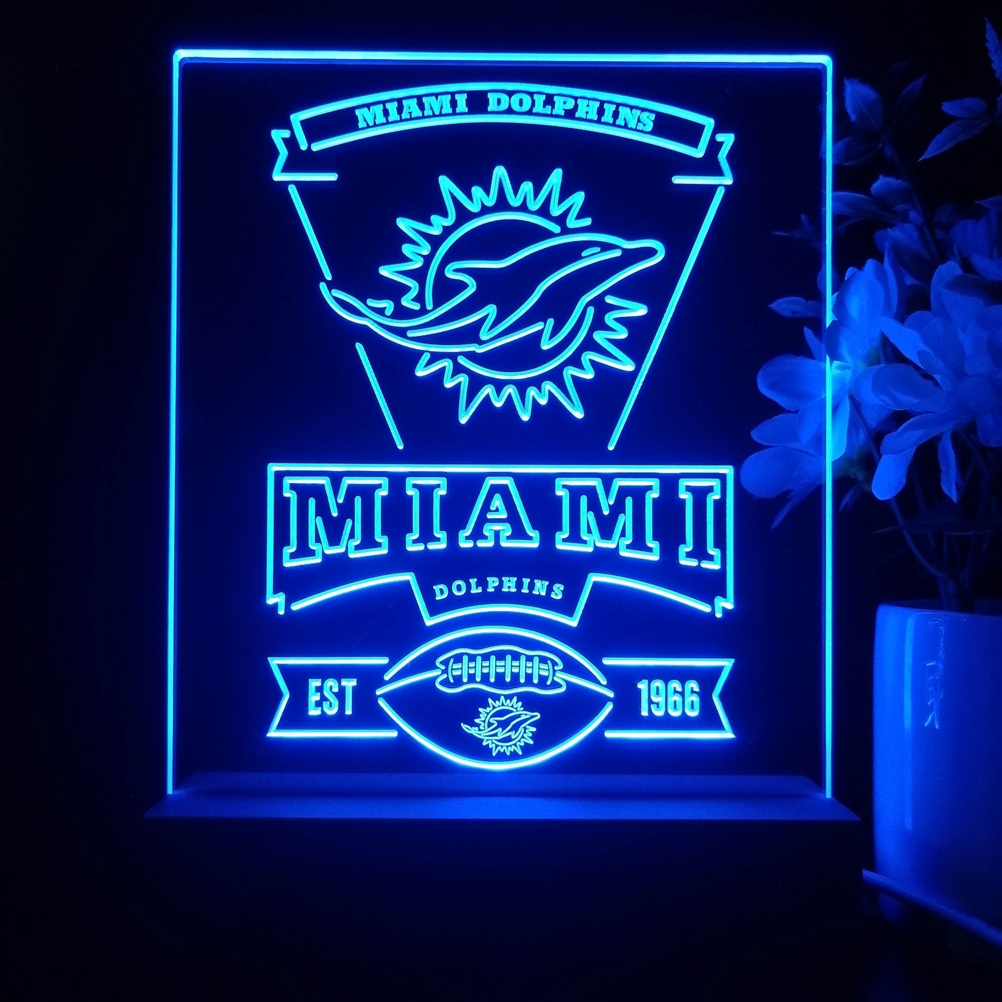 Miami Dolphins Led Light Sign Pub Bar Lamp