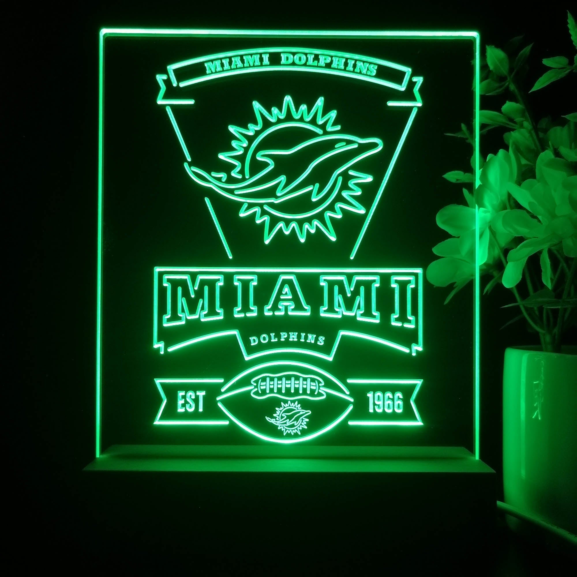 Miami Dolphins Led Light Sign Pub Bar Lamp