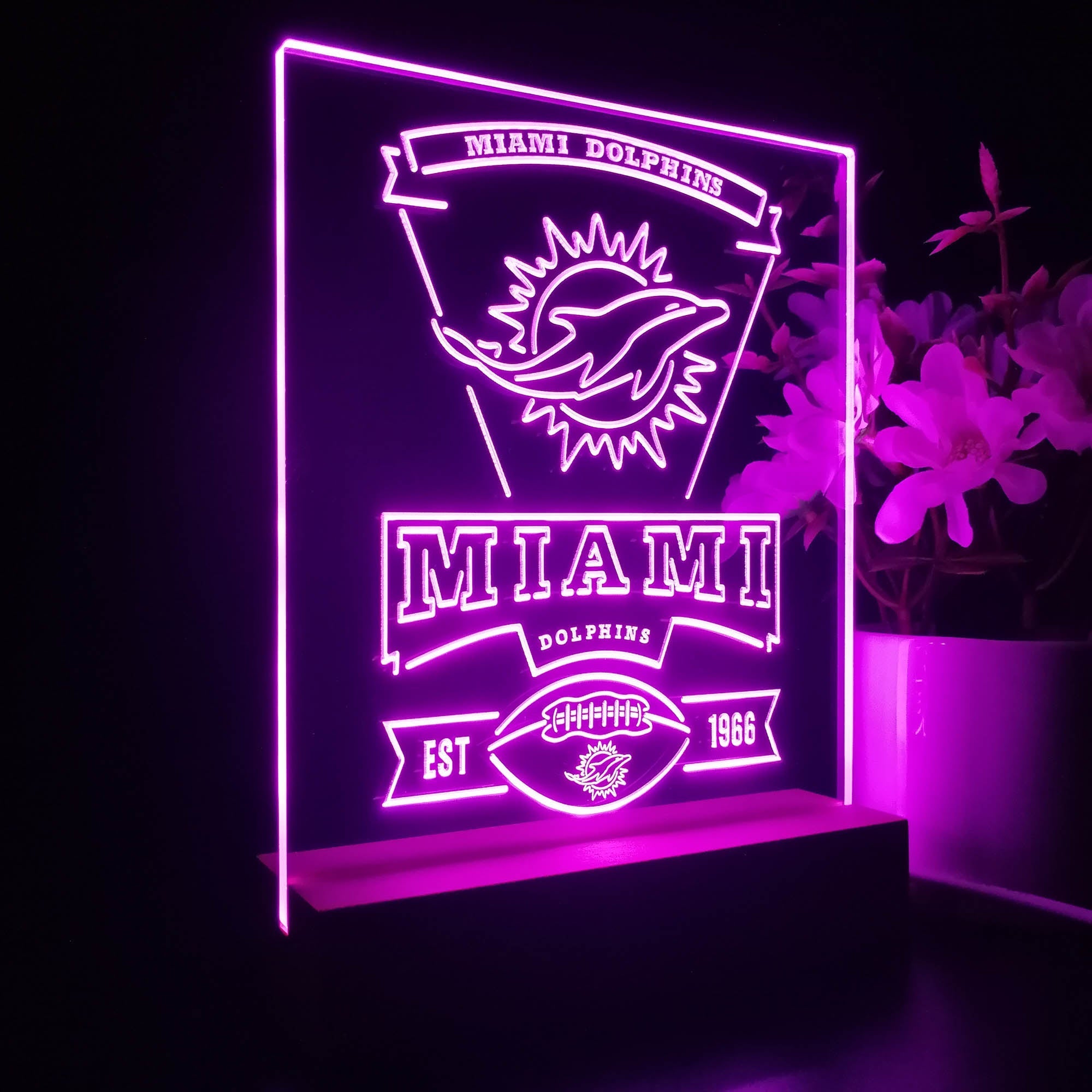 Miami Dolphins Led Light Sign Pub Bar Lamp