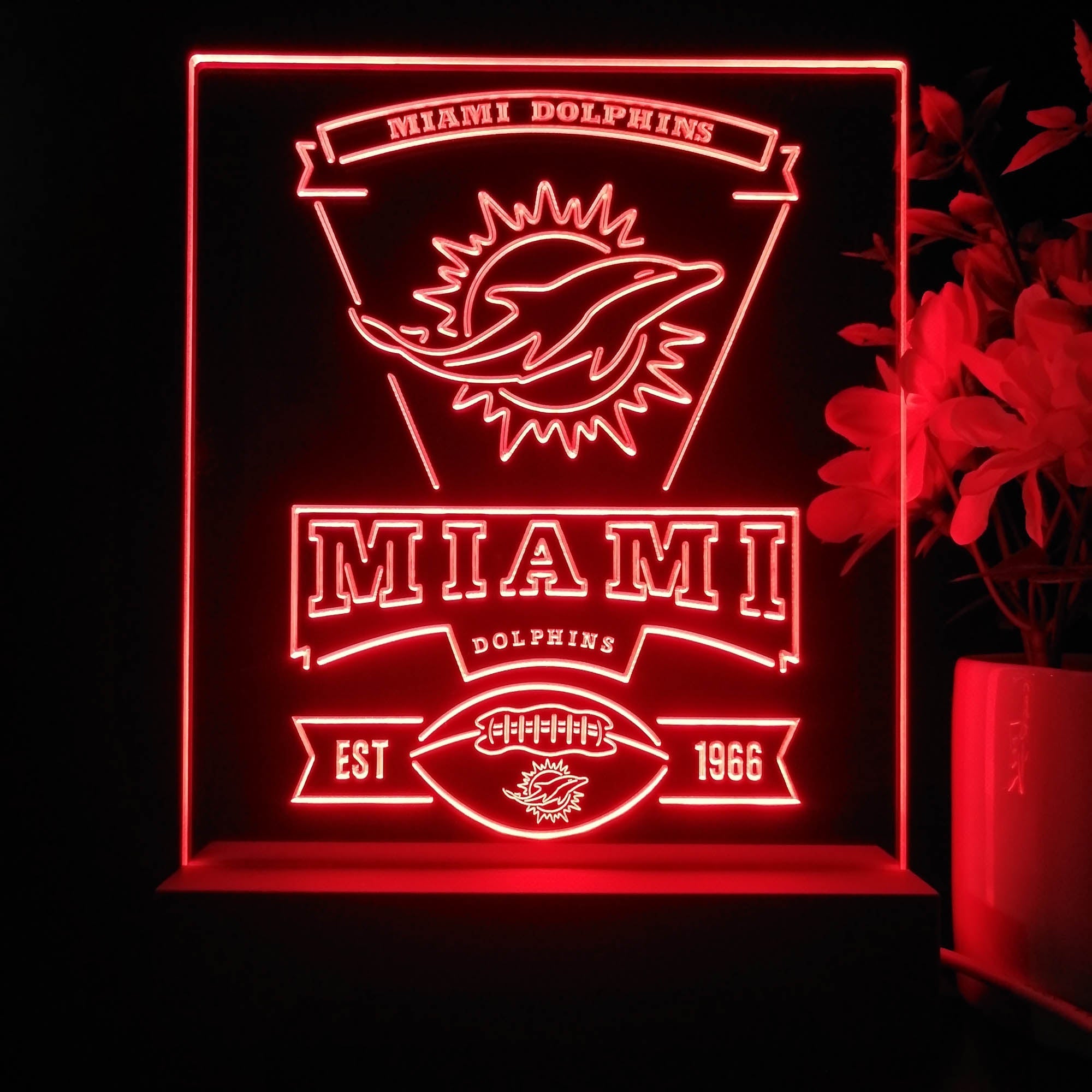 Miami Dolphins Led Light Sign Pub Bar Lamp