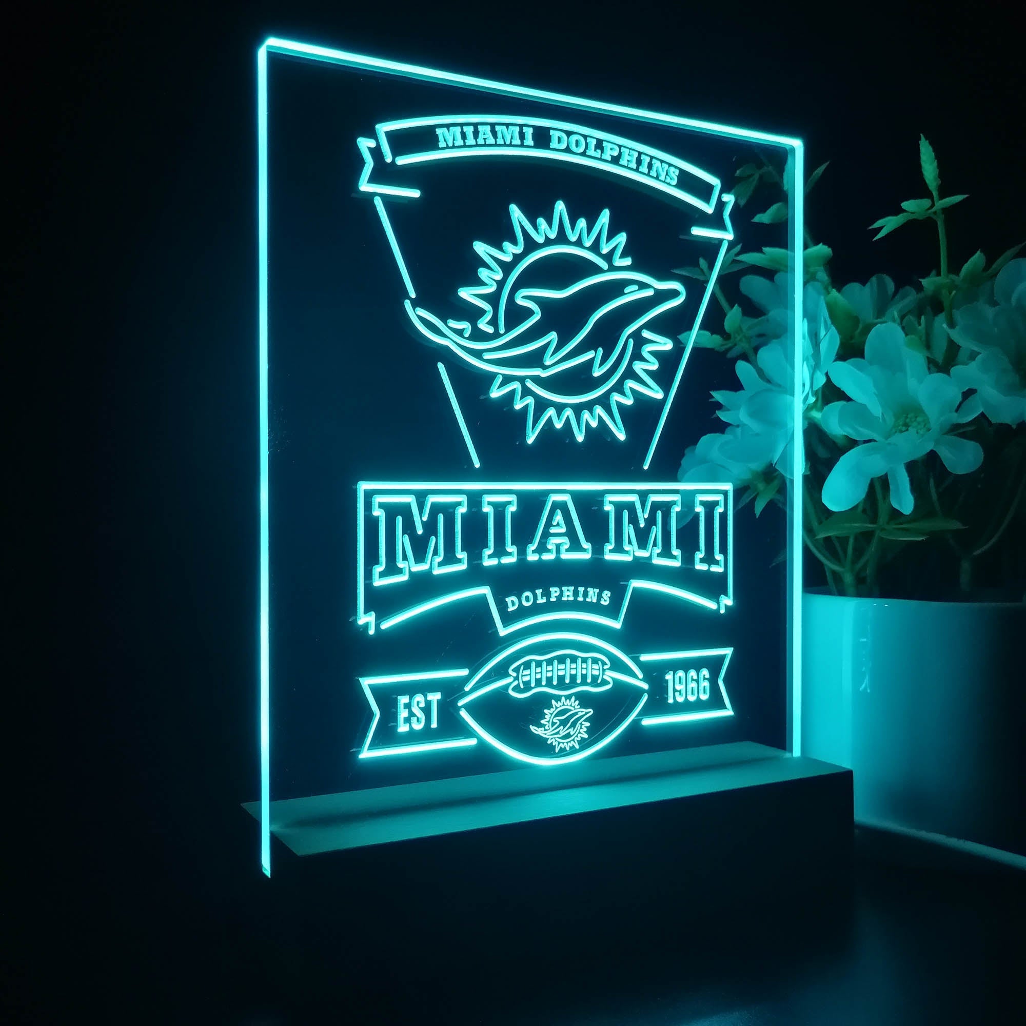 Miami Dolphins Led Light Sign Pub Bar Lamp