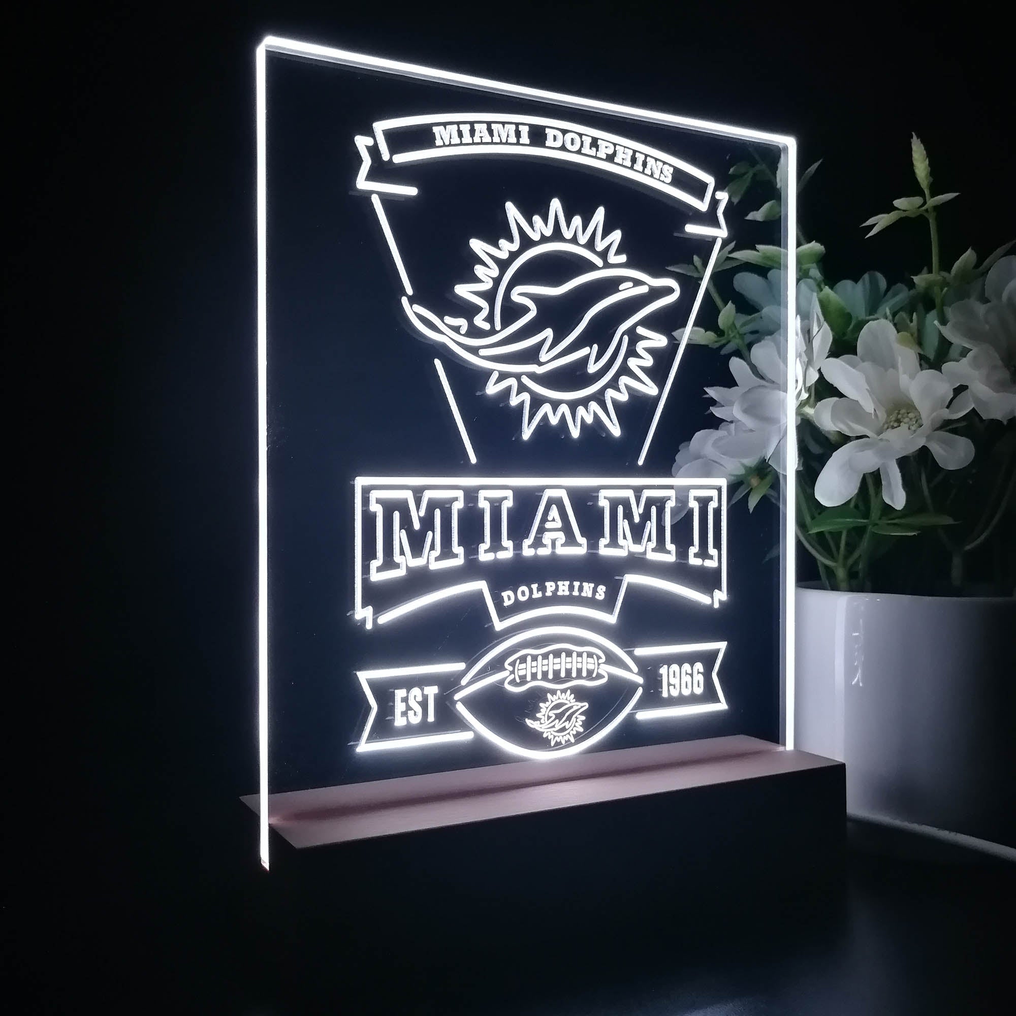 Miami Dolphins Led Light Sign Pub Bar Lamp