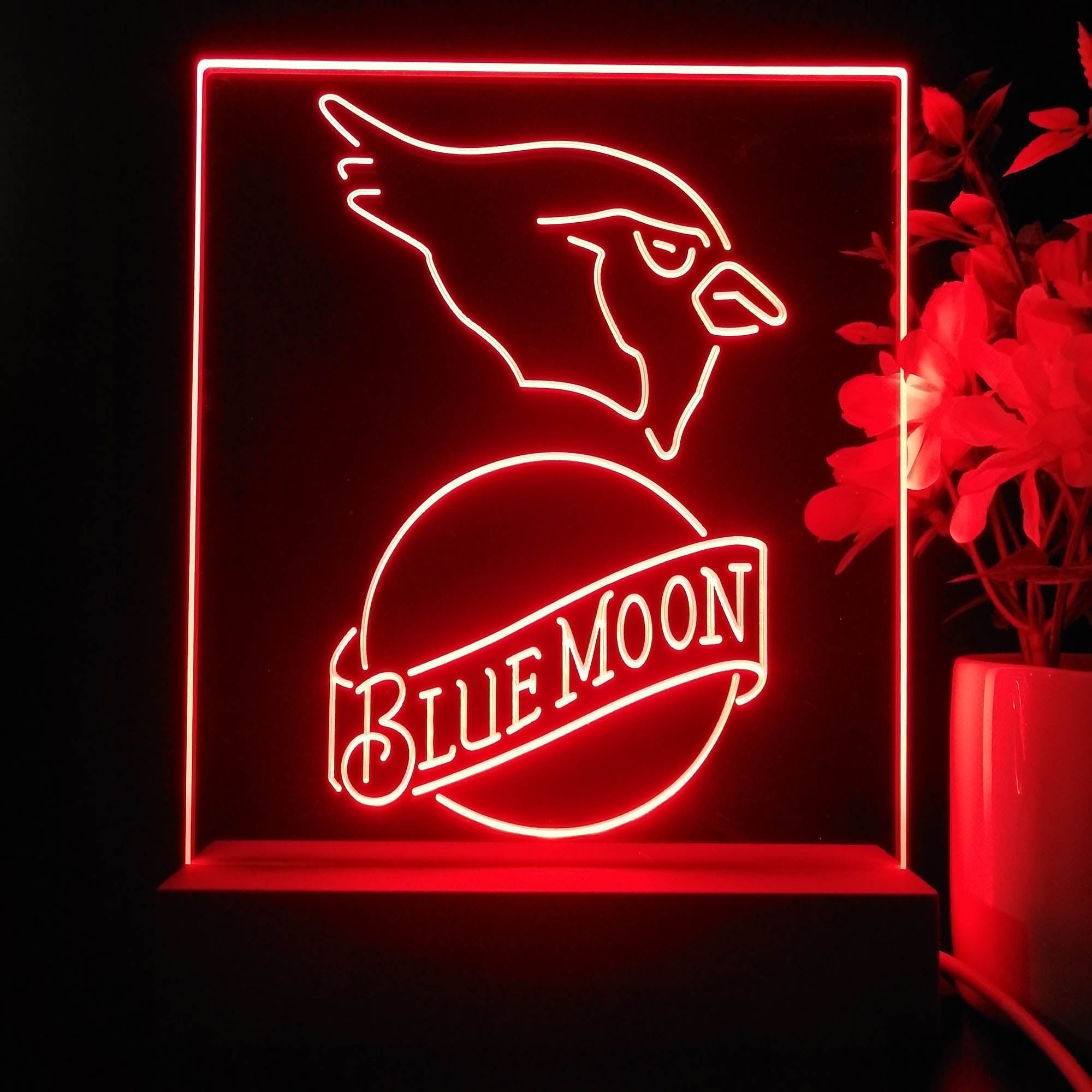 Arizona Cardinals Blue Moon Neon Sign Pub Bar Lamp